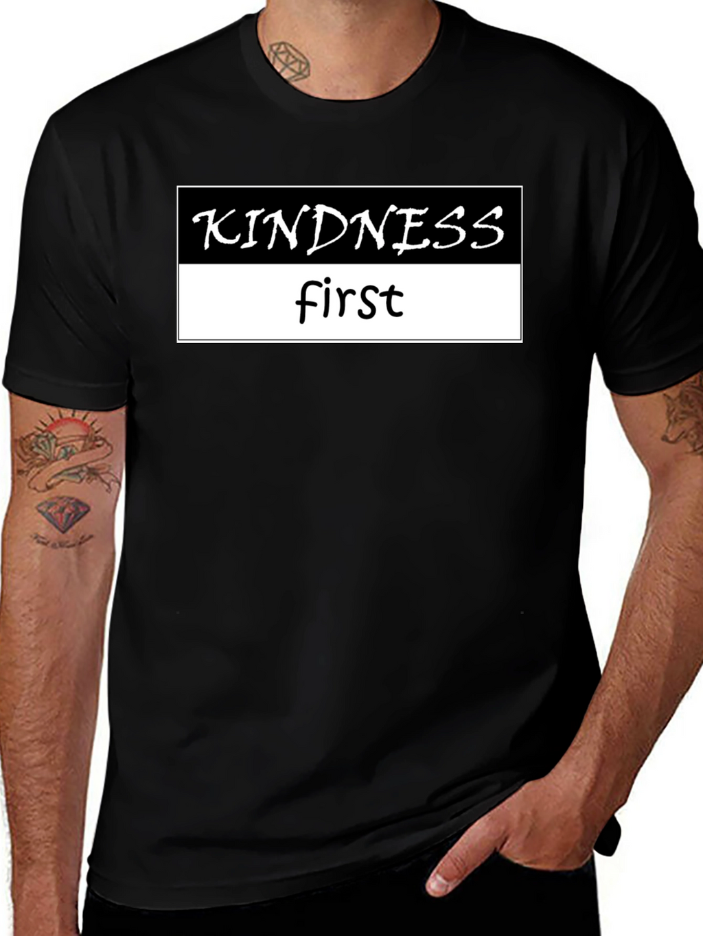Kindness First Black Graphic Tee
