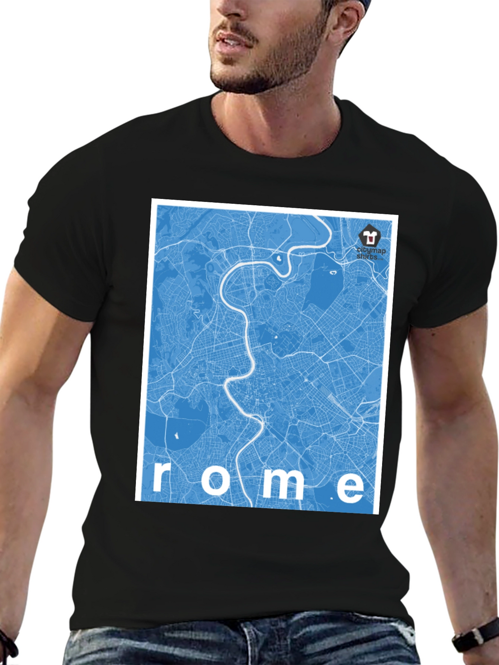 Rome City Map Graphic T-Shirt
