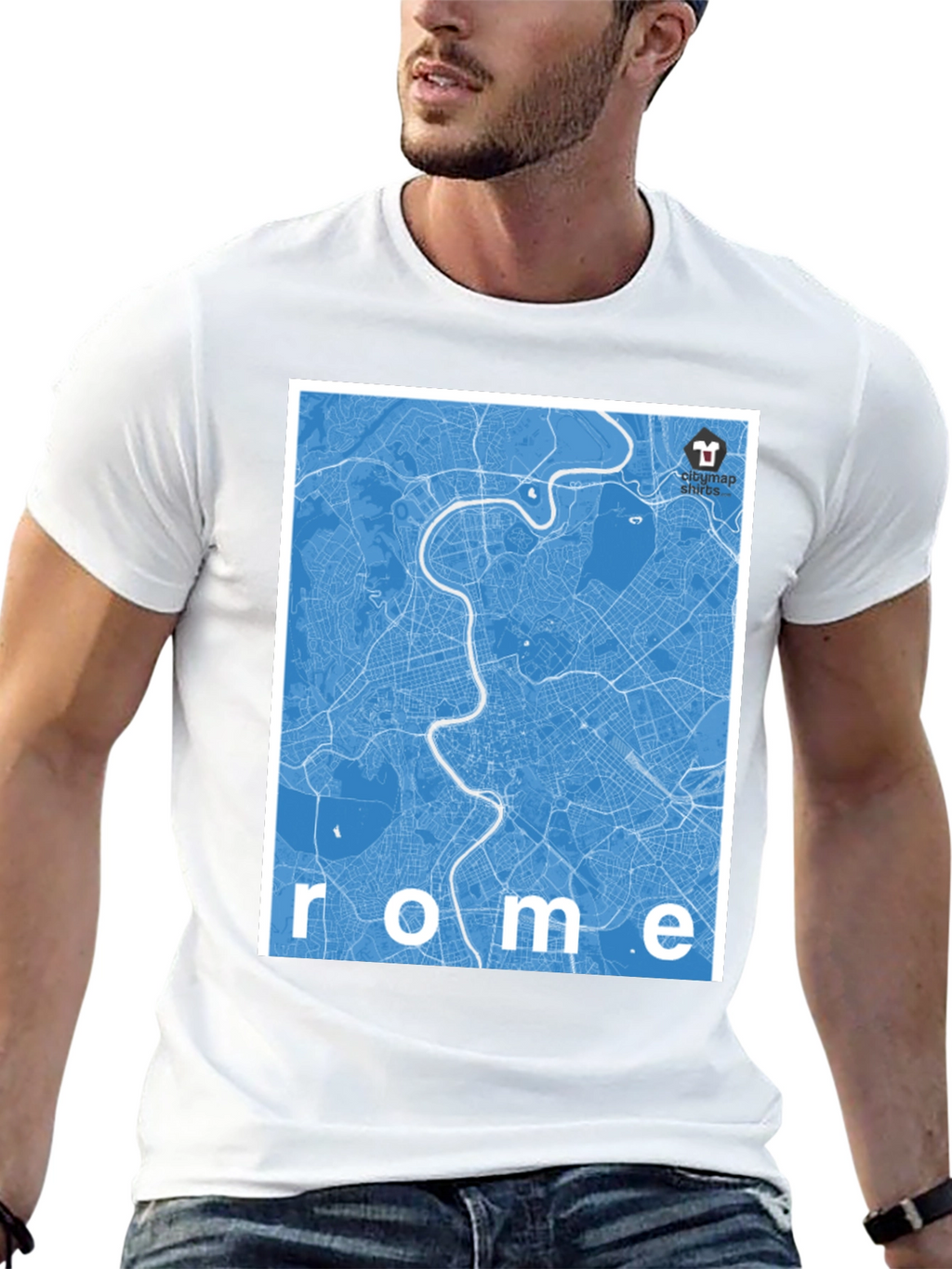 Rome City Map Graphic T-Shirt