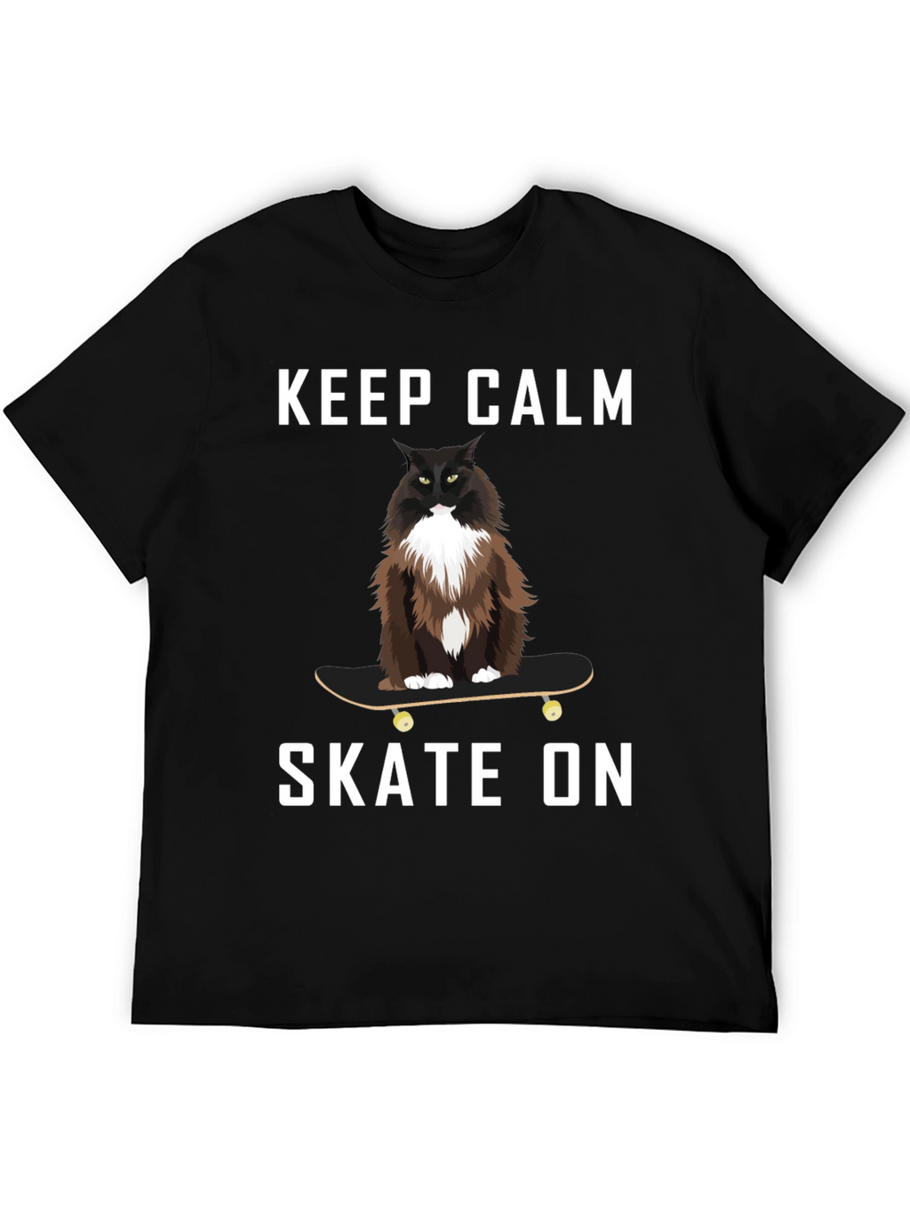 Keep Calm Skate On Cat T-Shirt