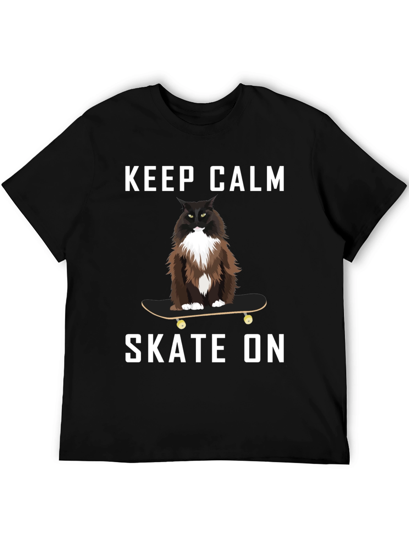 Keep Calm Skate On Cat T-Shirt