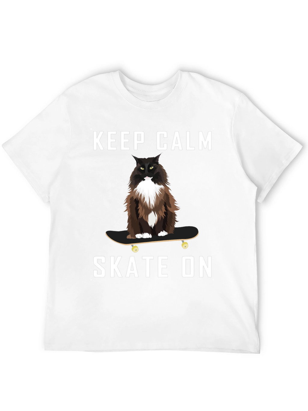 Keep Calm Skate On Cat T-Shirt