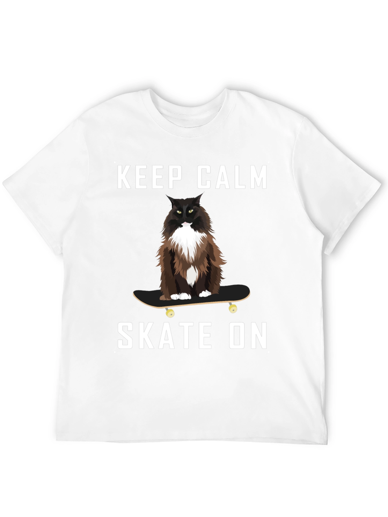 Keep Calm Skate On Cat T-Shirt