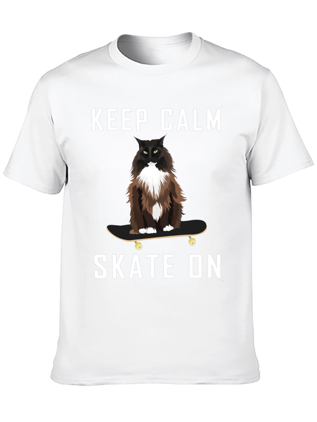 Keep Calm Skate On Cat T-Shirt