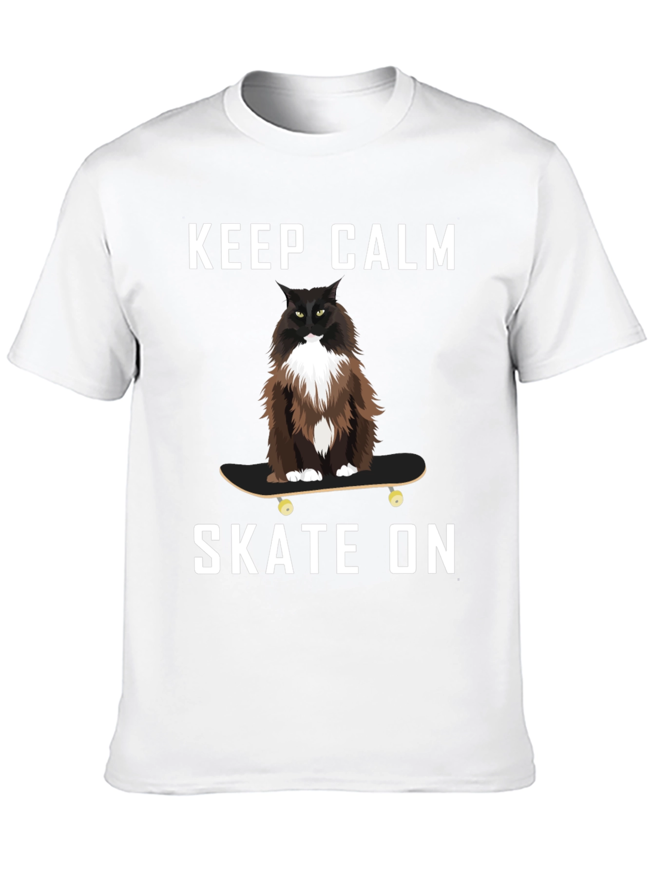 Keep Calm Skate On Cat T-Shirt