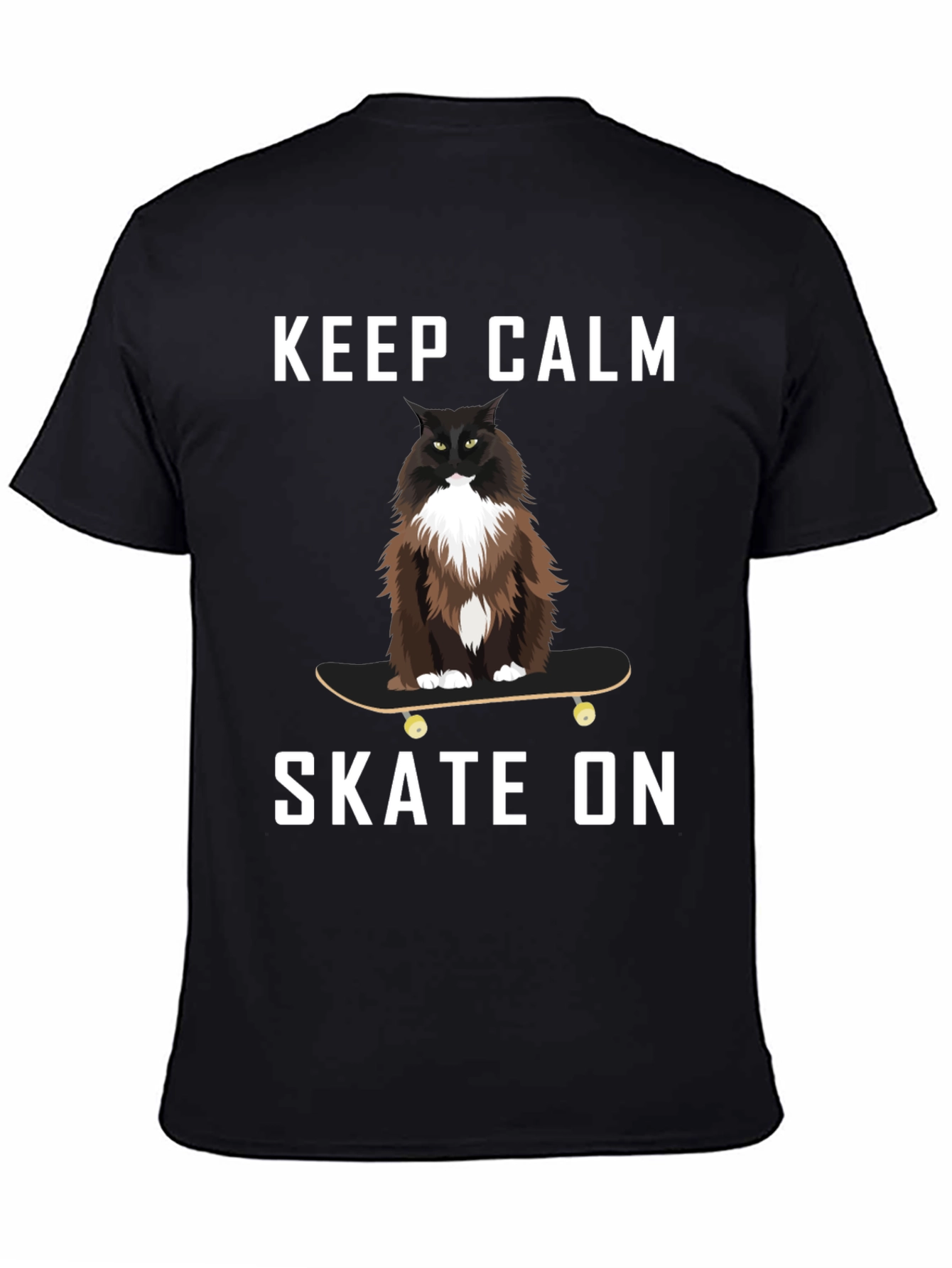 Keep Calm Skate On Cat T-Shirt