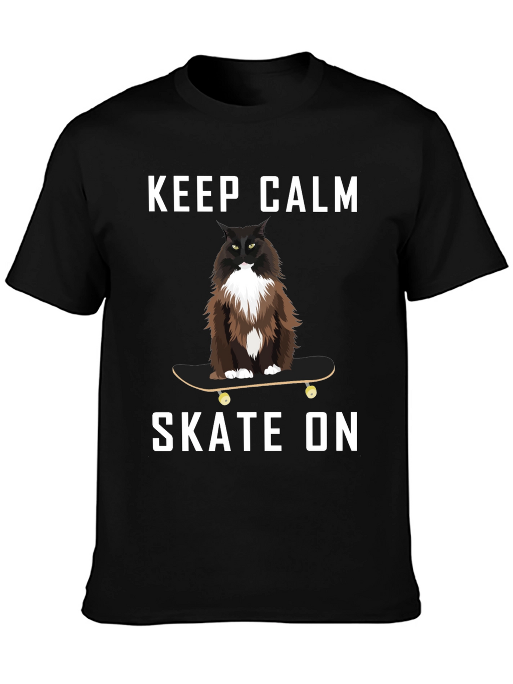 Keep Calm Skate On Cat T-Shirt