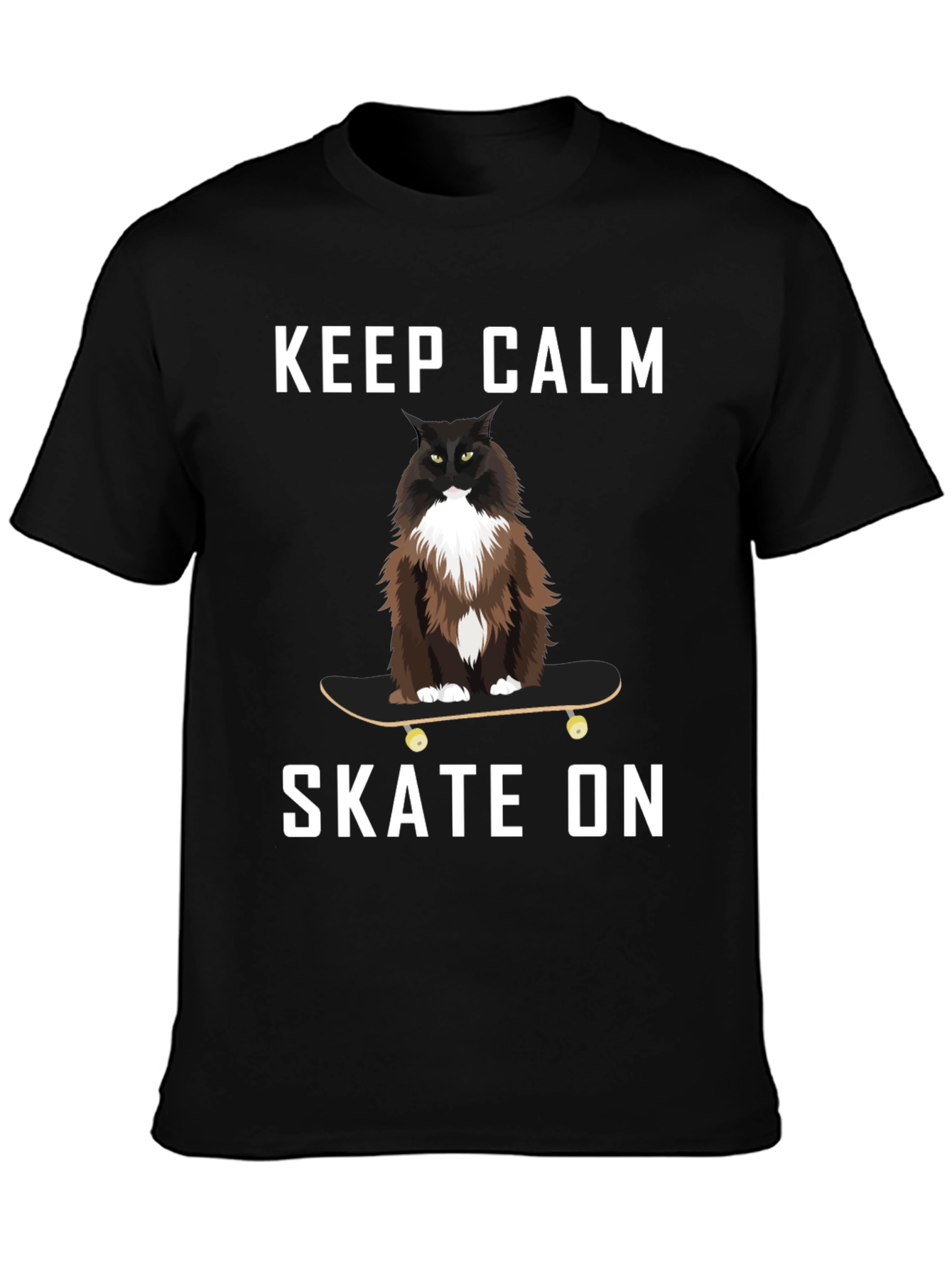 Keep Calm Skate On Cat T-Shirt