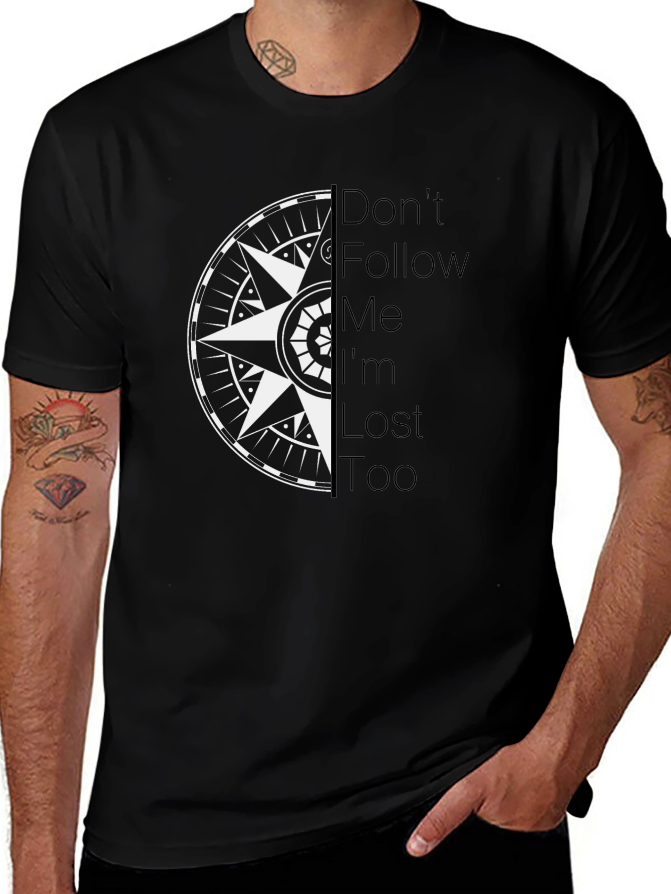Compass Graphic Tee - Dont Follow Me Im Lost Too!