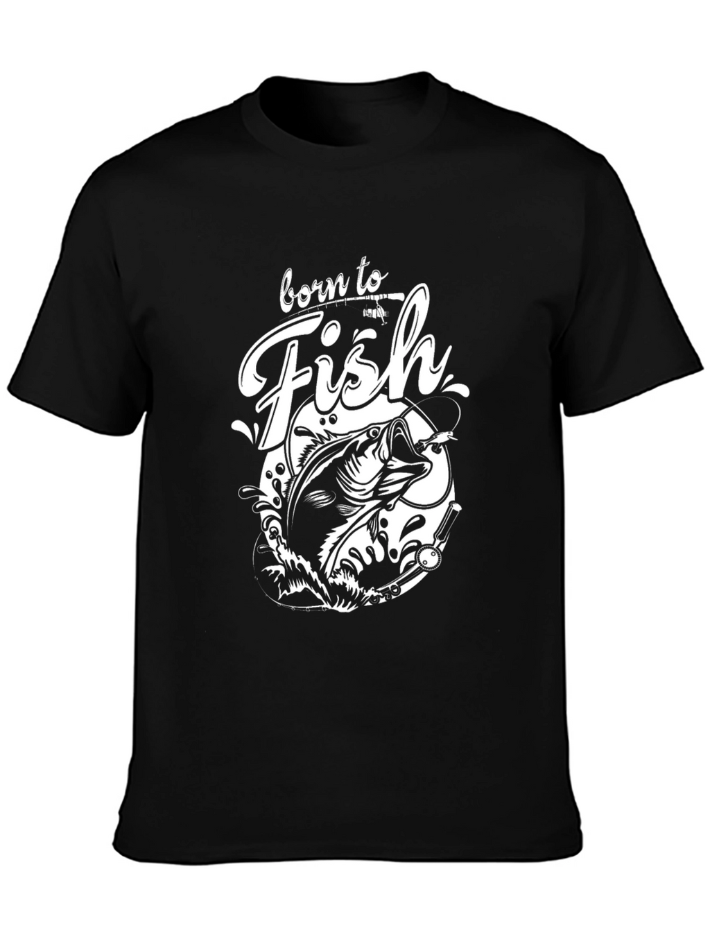 Born to Fish Black Graphic Tee