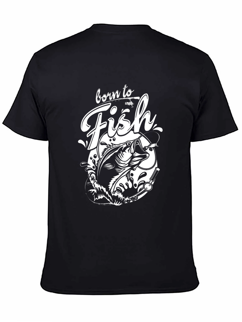 Born to Fish Black Graphic Tee