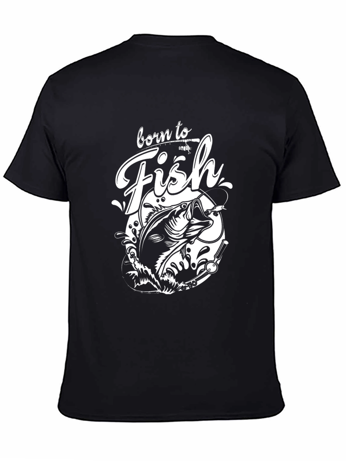 Born to Fish Black Graphic Tee