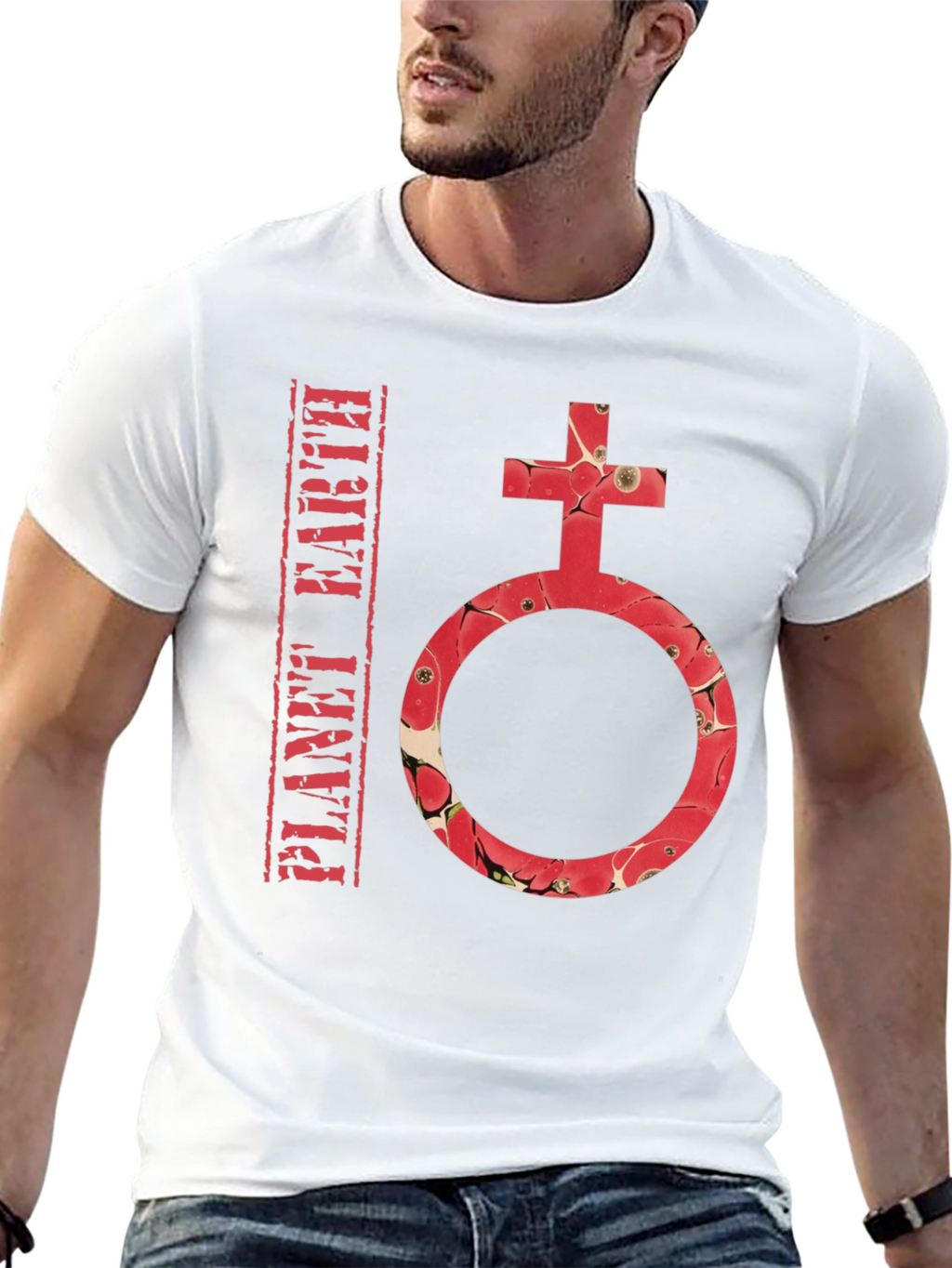 Planet Earth Symbol T-Shirt - Stylish Graphic Tee