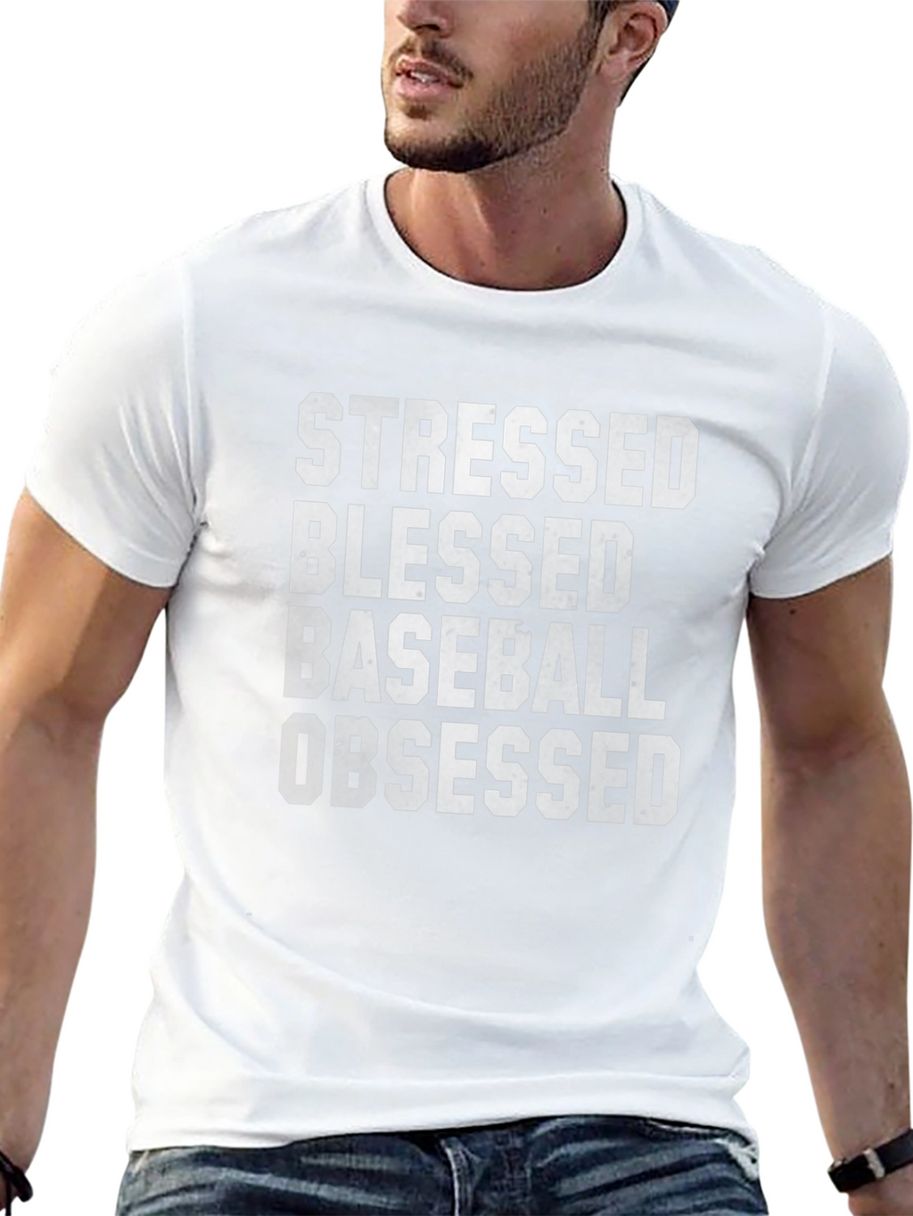 Stressed Blessed Baseball Obsessed Tee