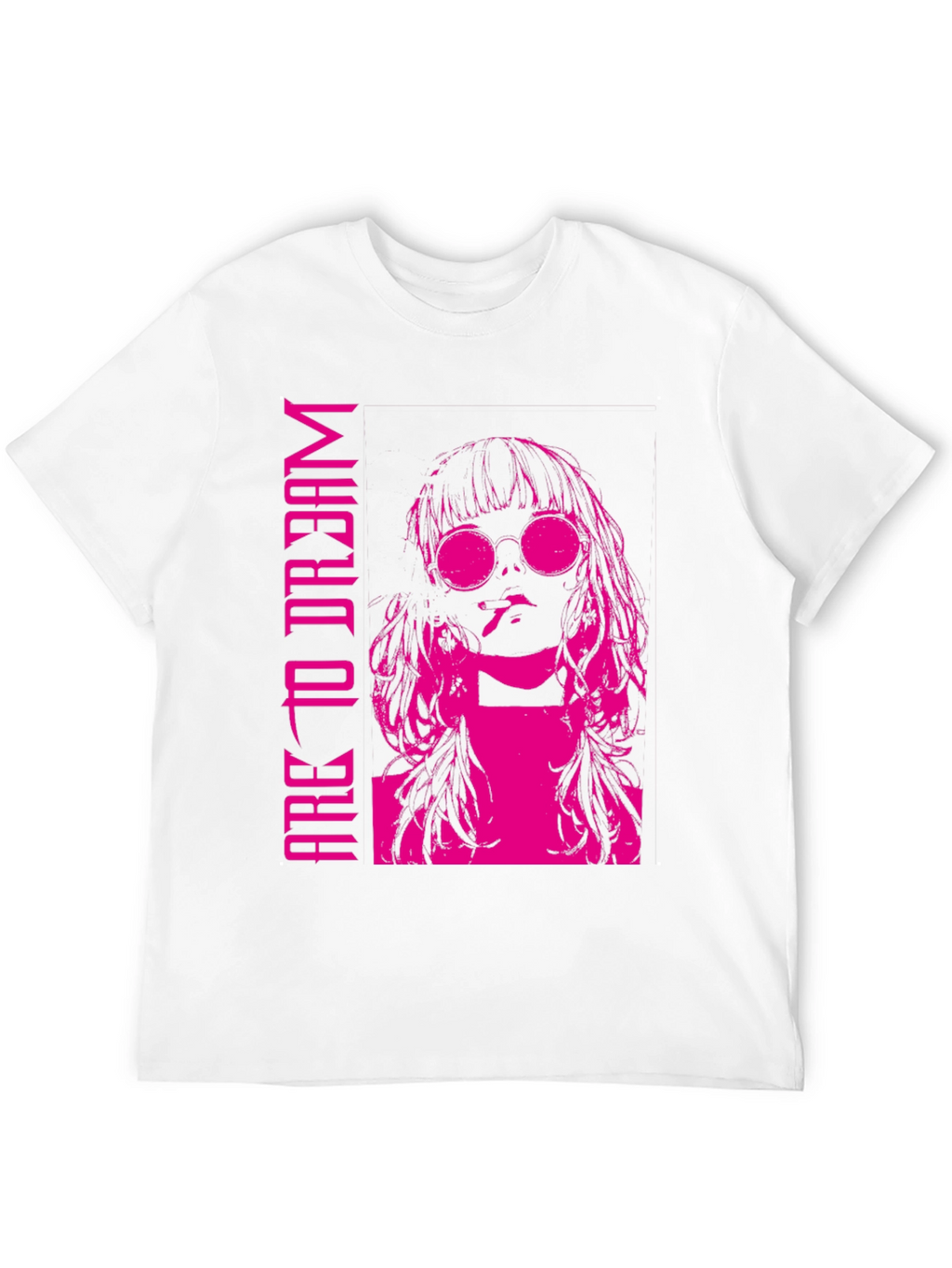 Edgy Pink Graphic T-Shirt - Are To Dream