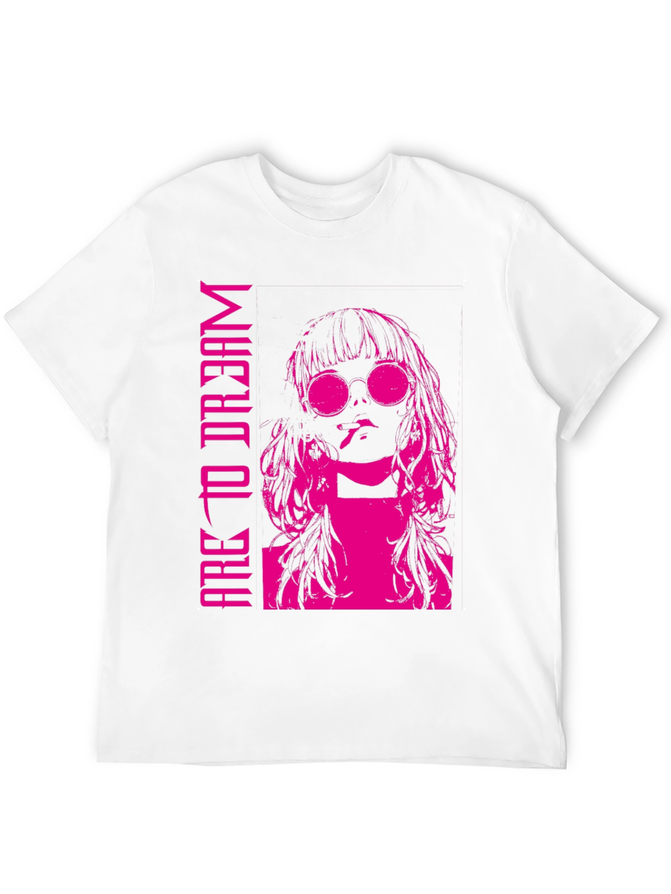 Edgy Pink Graphic T-Shirt - Are To Dream