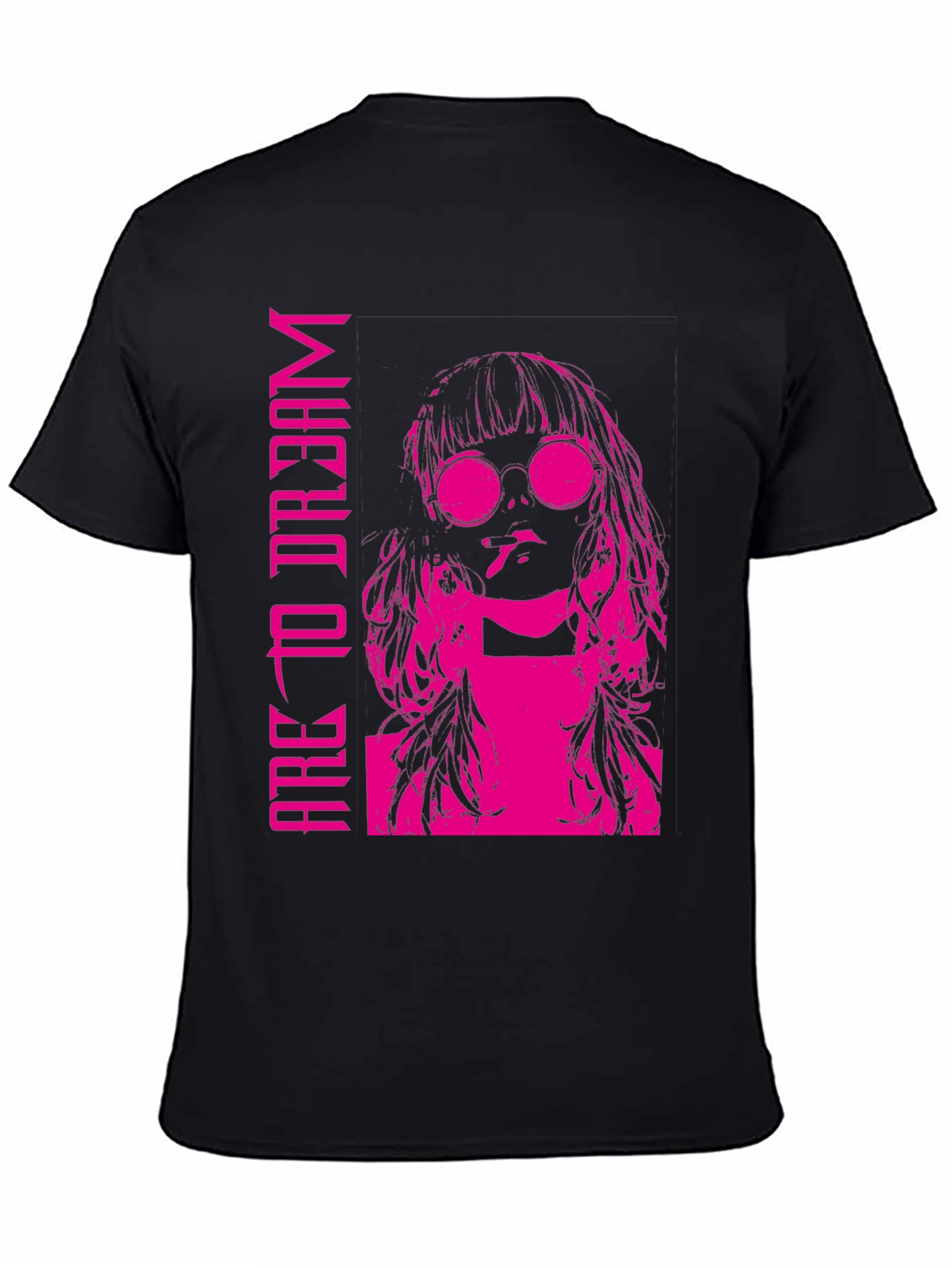 Edgy Pink Graphic T-Shirt - Are To Dream