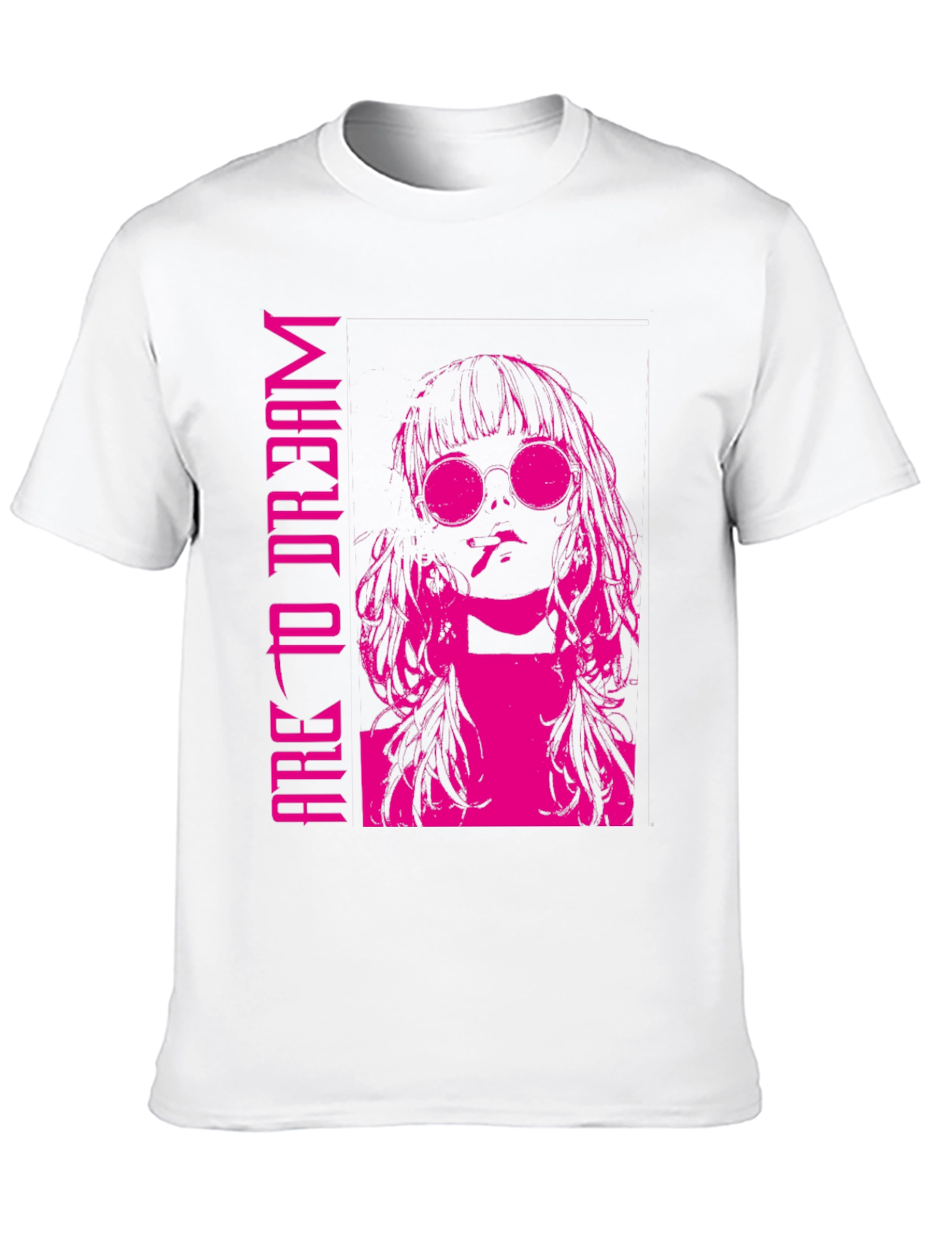 Edgy Pink Graphic T-Shirt - Are To Dream