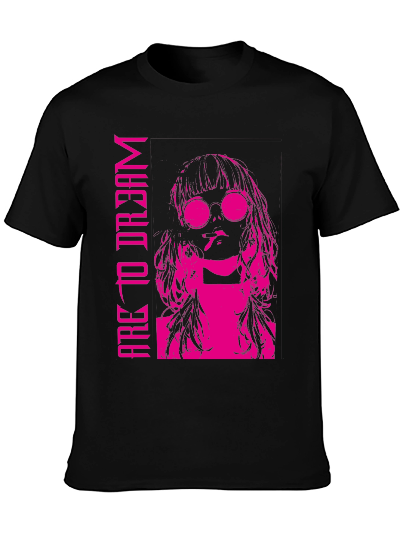 Edgy Pink Graphic T-Shirt - Are To Dream
