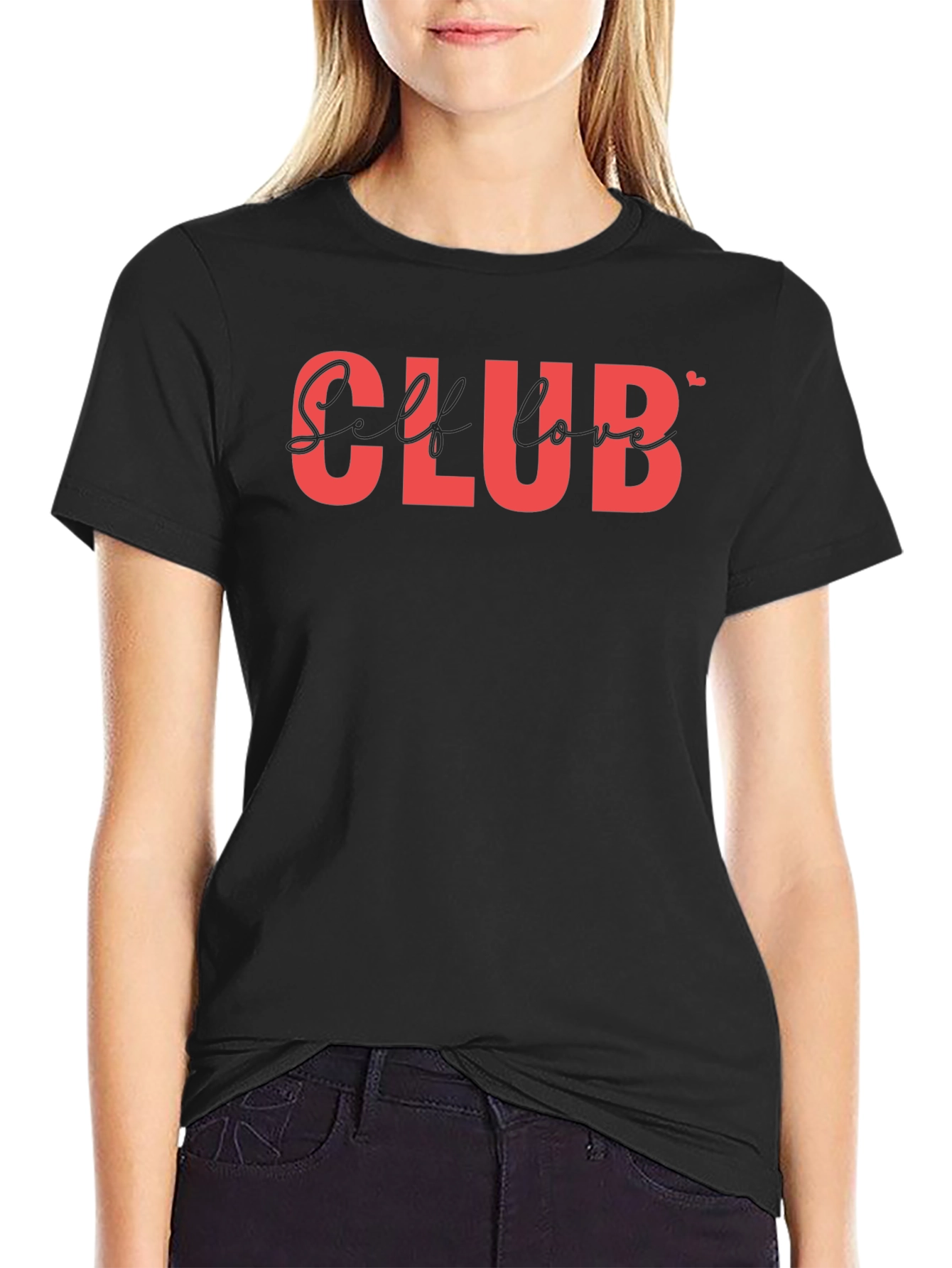 Self Love Club T-Shirt - Black Casual Tee