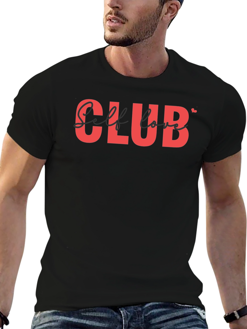 Self Love Club T-Shirt - Black Casual Tee