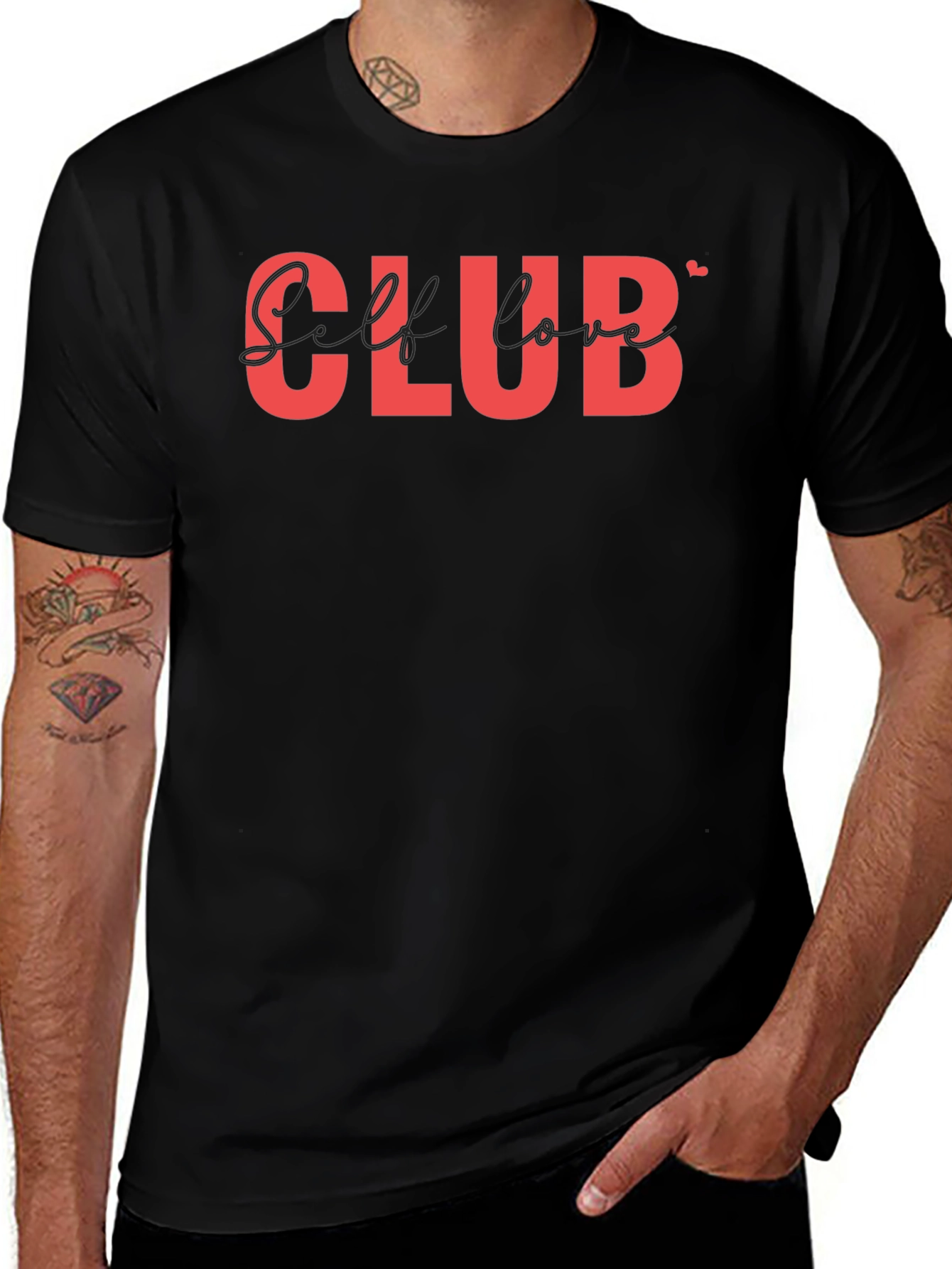 Self Love Club T-Shirt - Black Casual Tee
