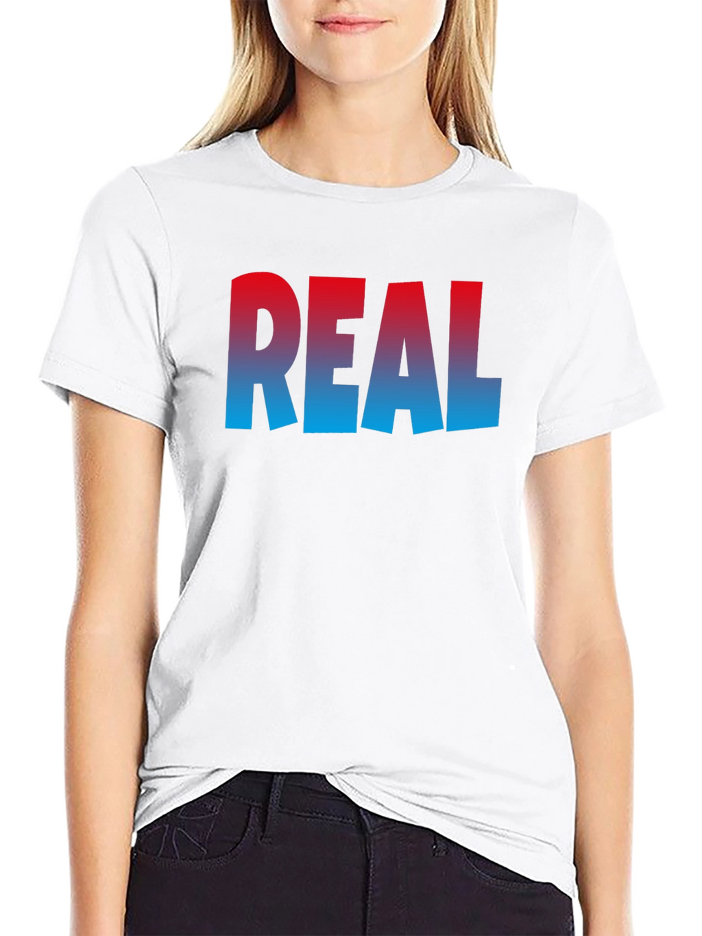 Cool REAL Gradient Print Black T-Shirt