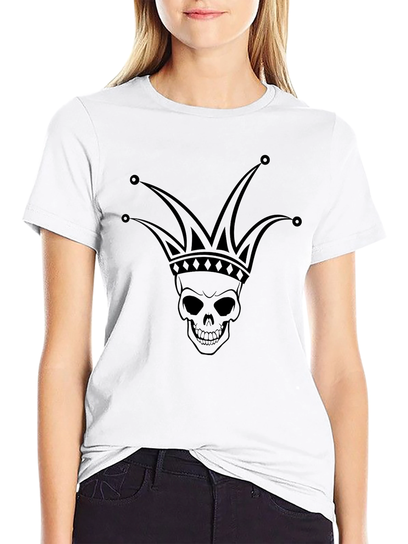 Skull Jester Graphic Tee - Mens Black T-Shirt