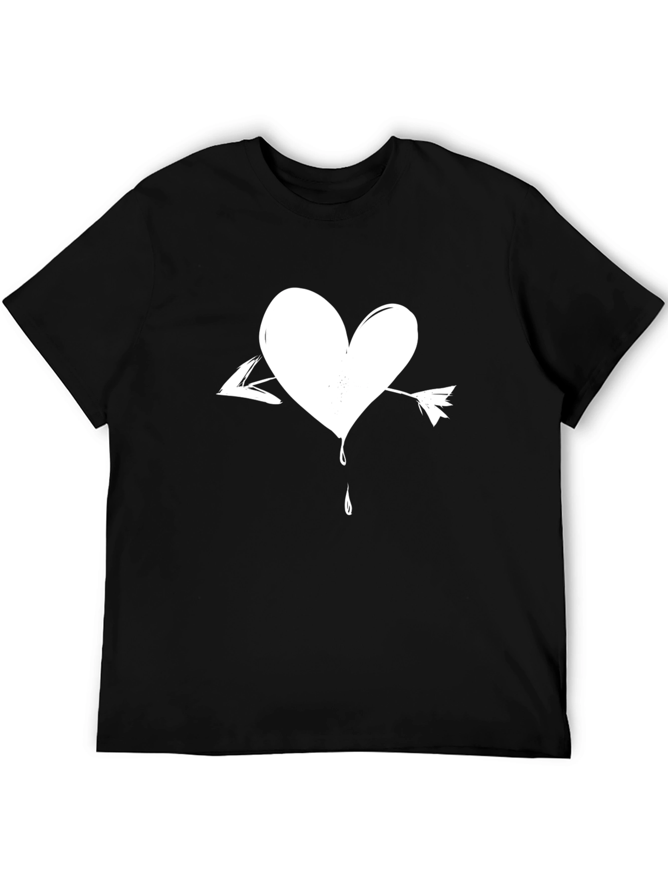 Heart Arrow Graphic Tee - Trendy Black T-Shirt
