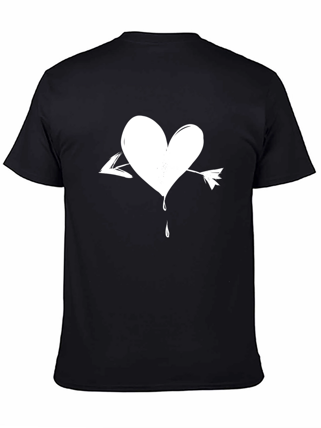 Heart Arrow Graphic Tee - Trendy Black T-Shirt