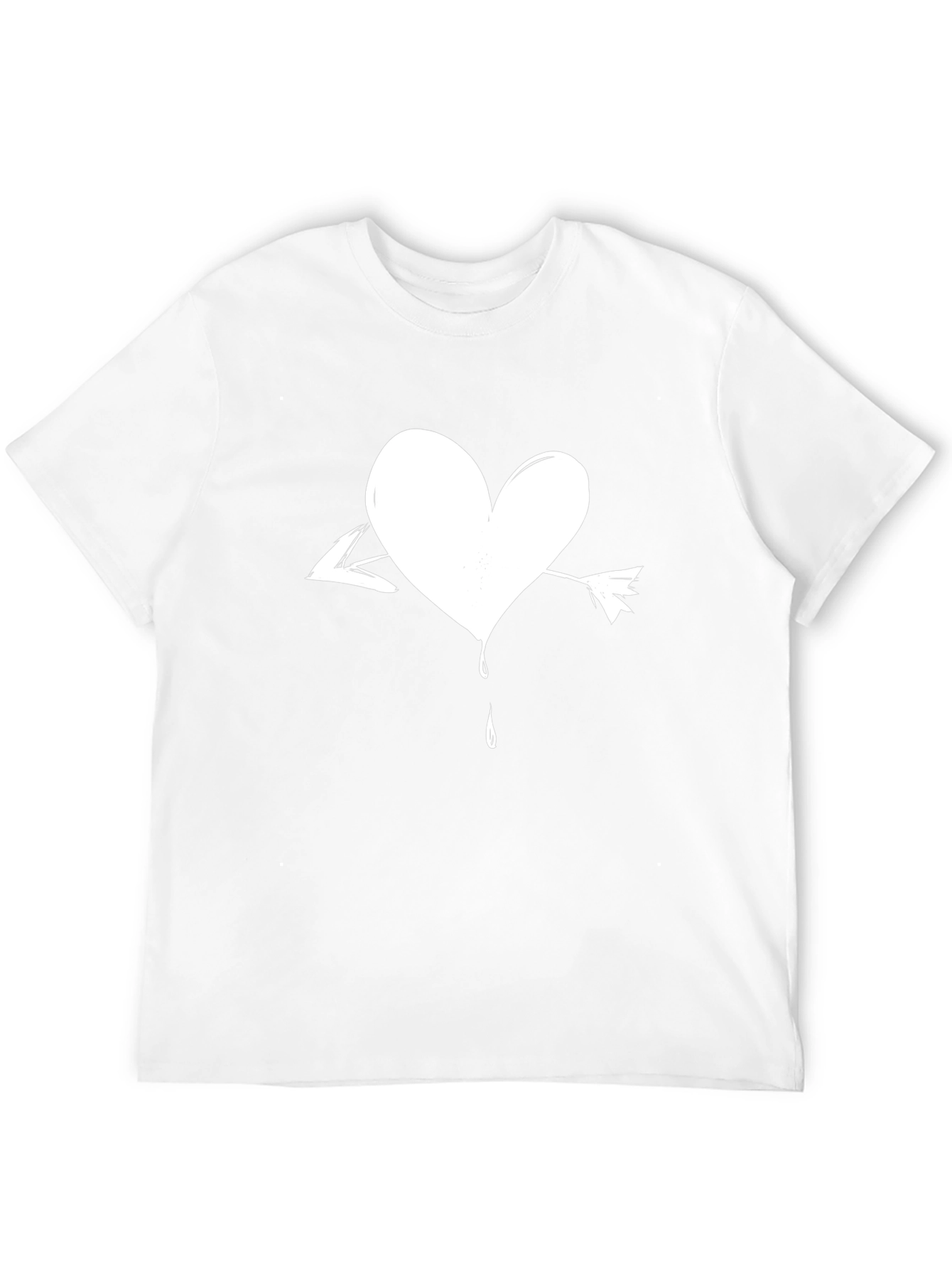 Heart Arrow Graphic Tee - Trendy Black T-Shirt
