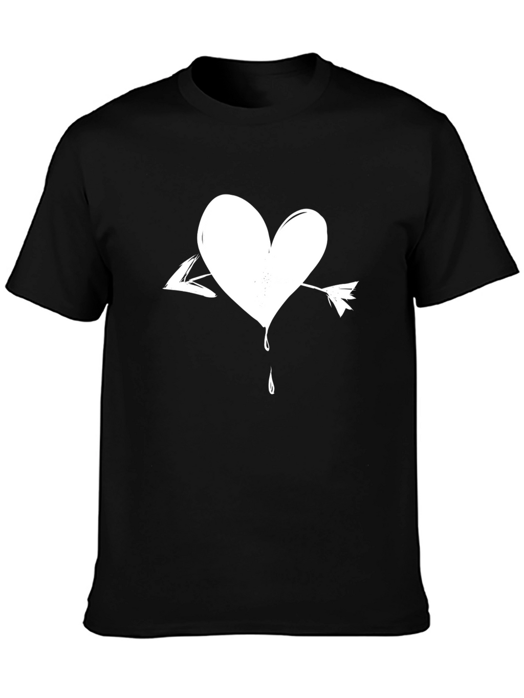 Heart Arrow Graphic Tee - Trendy Black T-Shirt