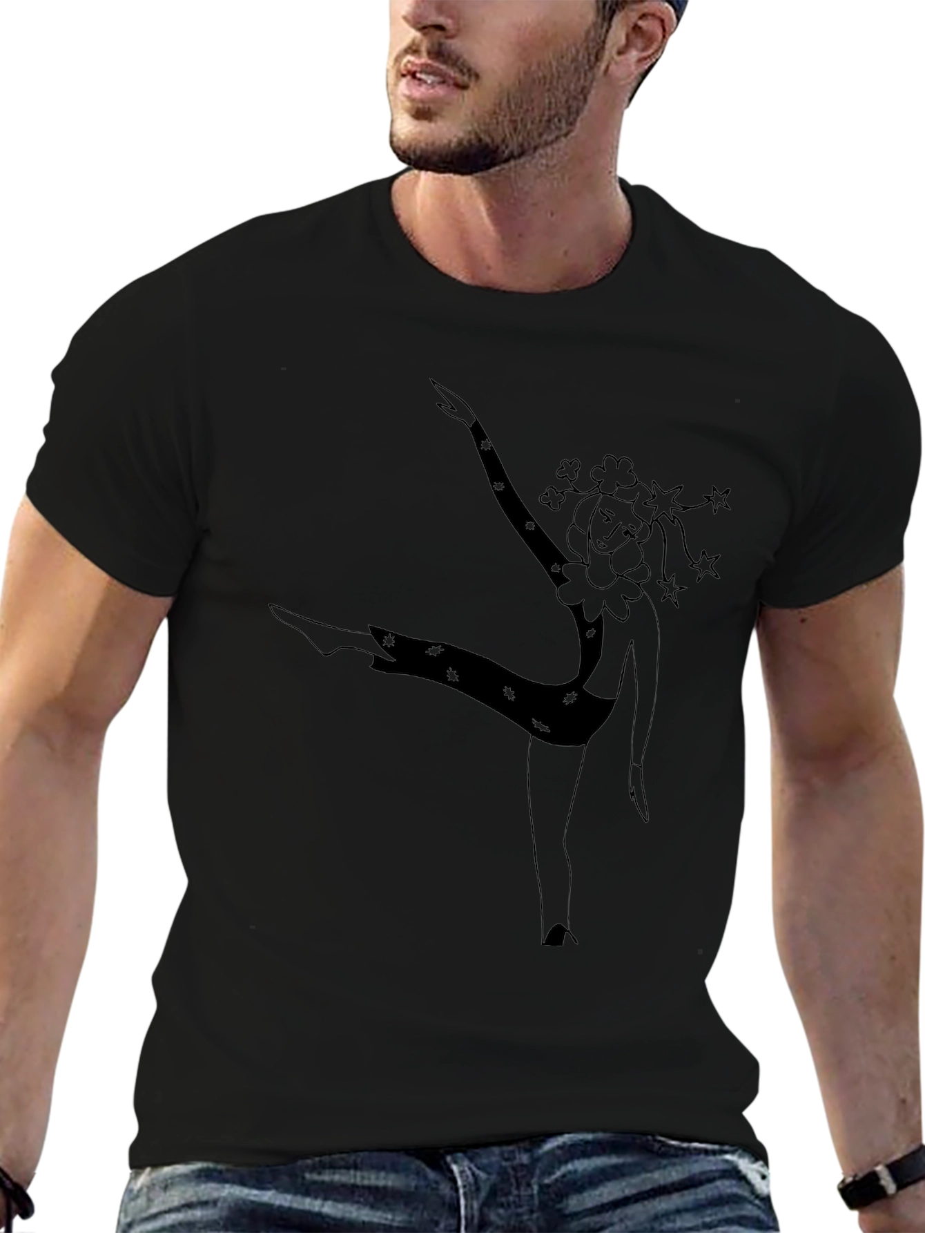 Dancing Clown Graphic Black T-Shirt