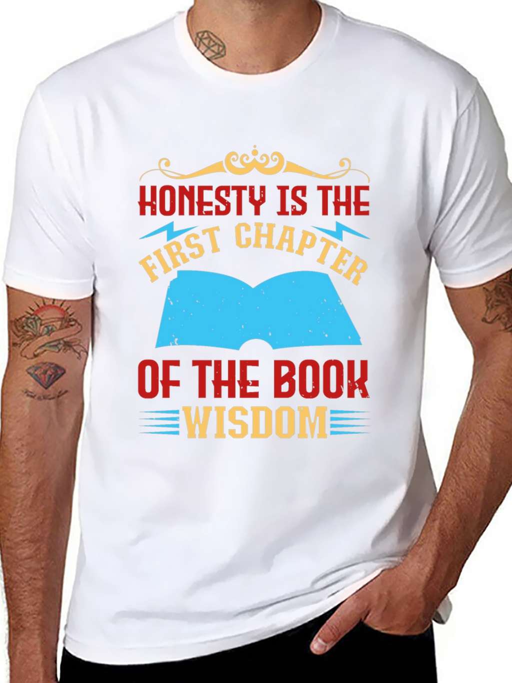 Honesty Wisdom Graphic Tee - Black Cotton T-Shirt