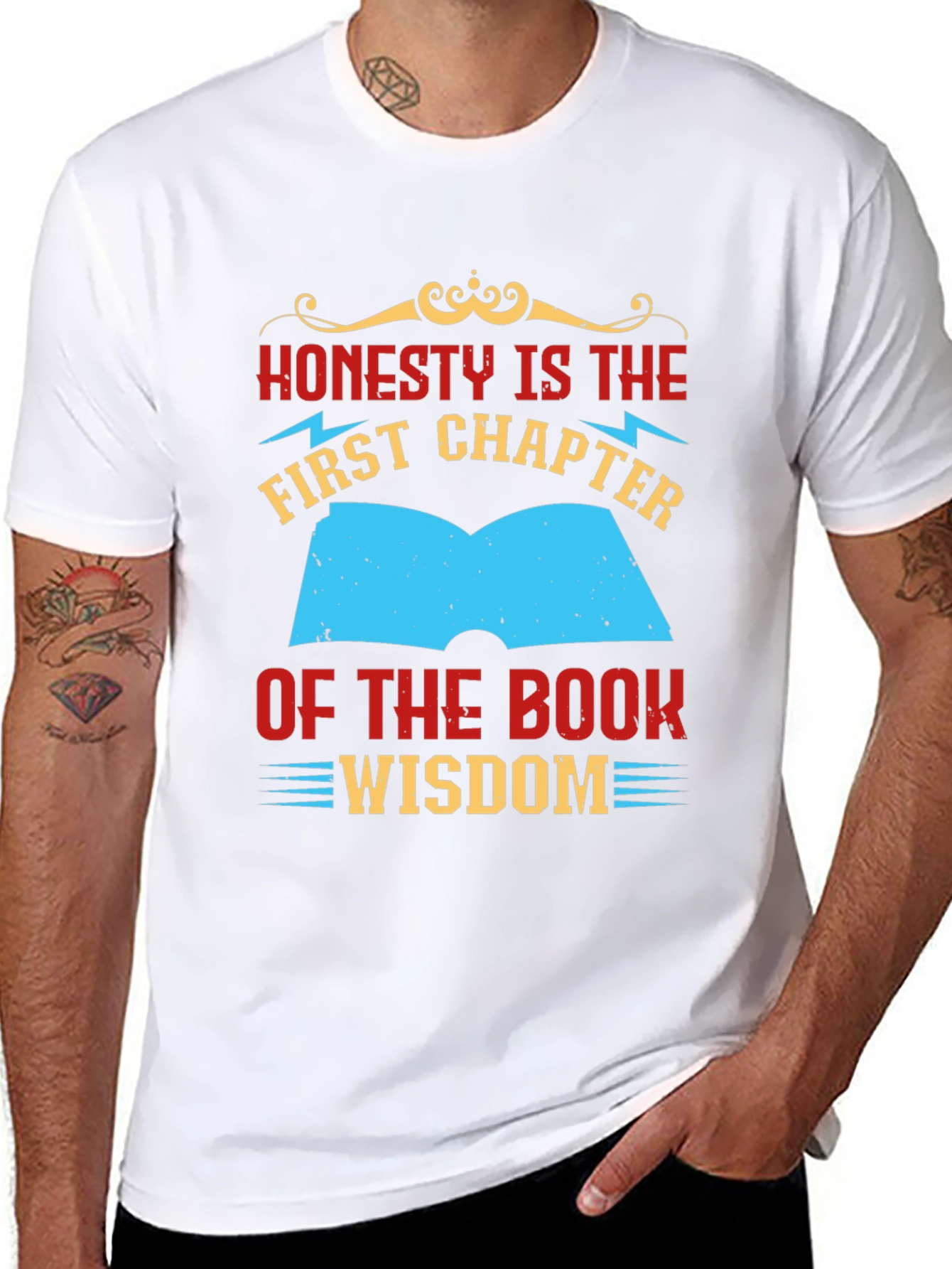 Honesty Wisdom Graphic Tee - Black Cotton T-Shirt