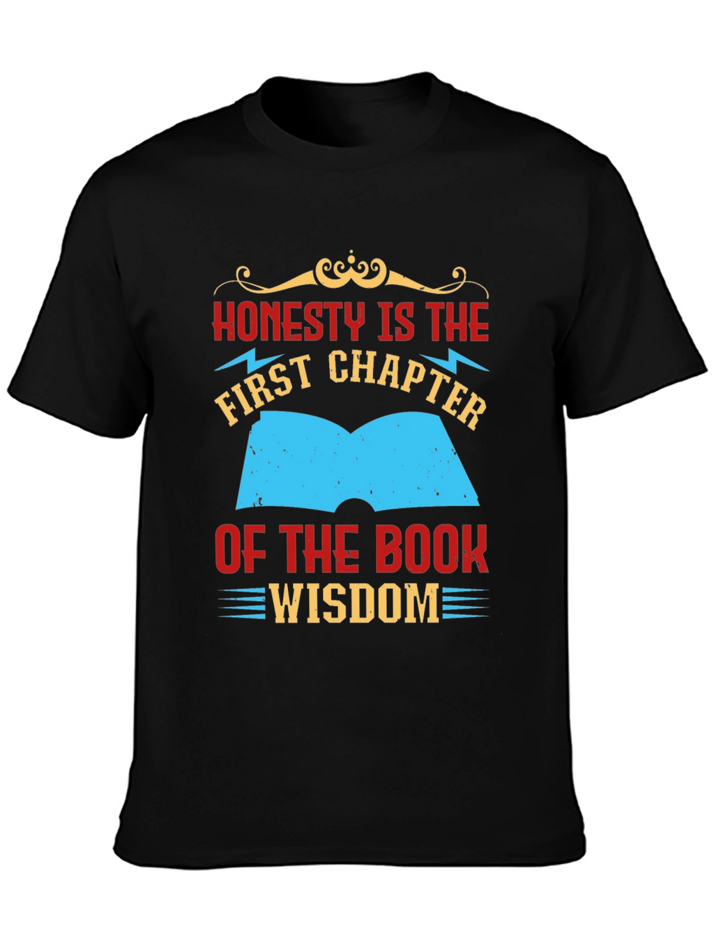 Honesty Wisdom Graphic Tee - Black Cotton T-Shirt
