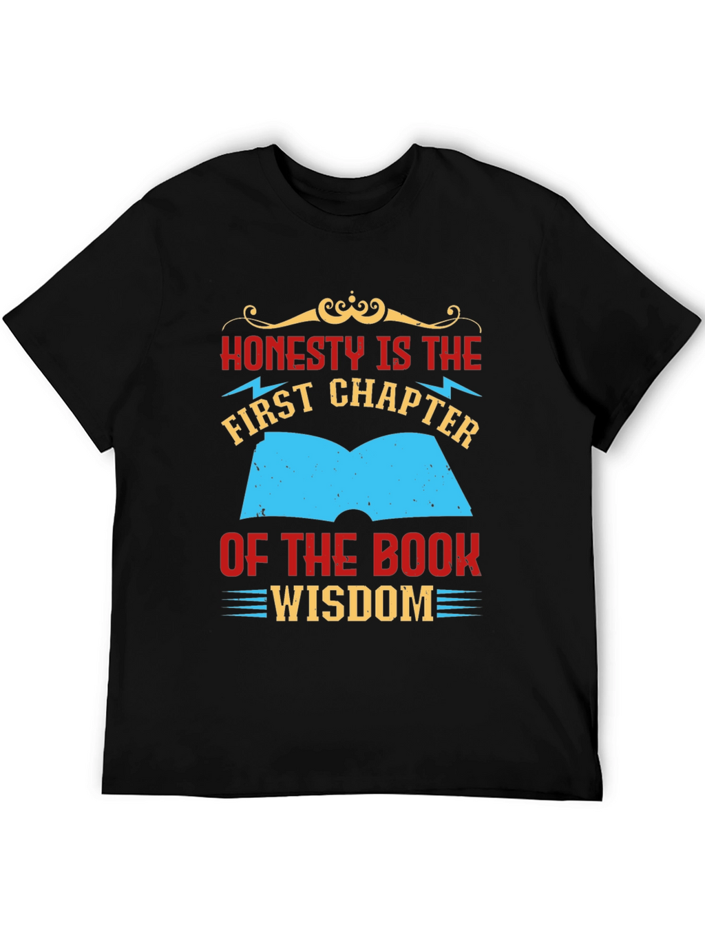Honesty Wisdom Graphic Tee - Black Cotton T-Shirt