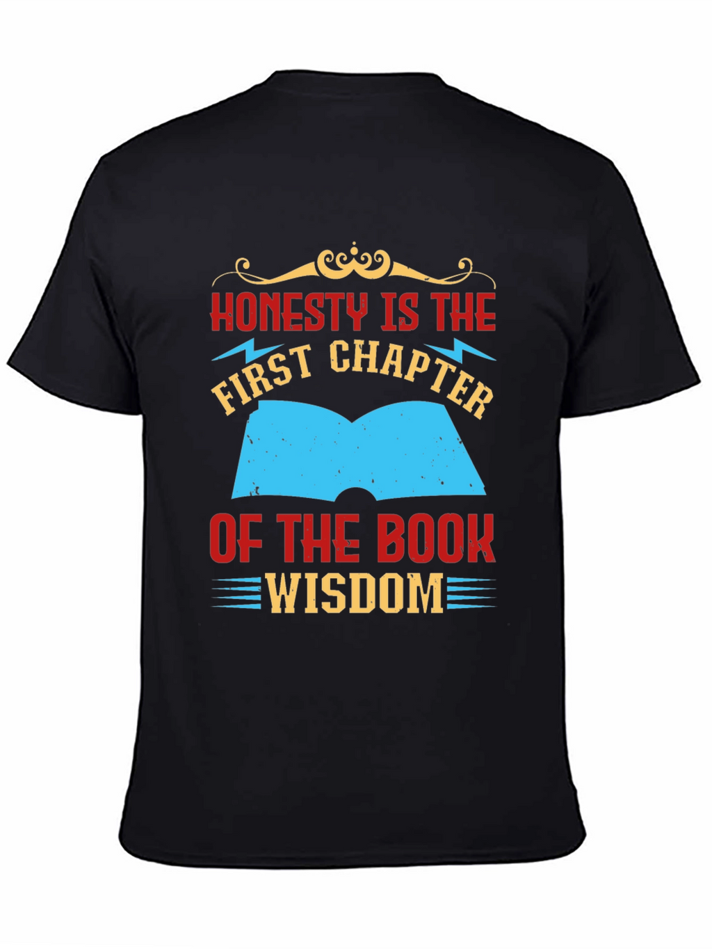 Honesty Wisdom Graphic Tee - Black Cotton T-Shirt