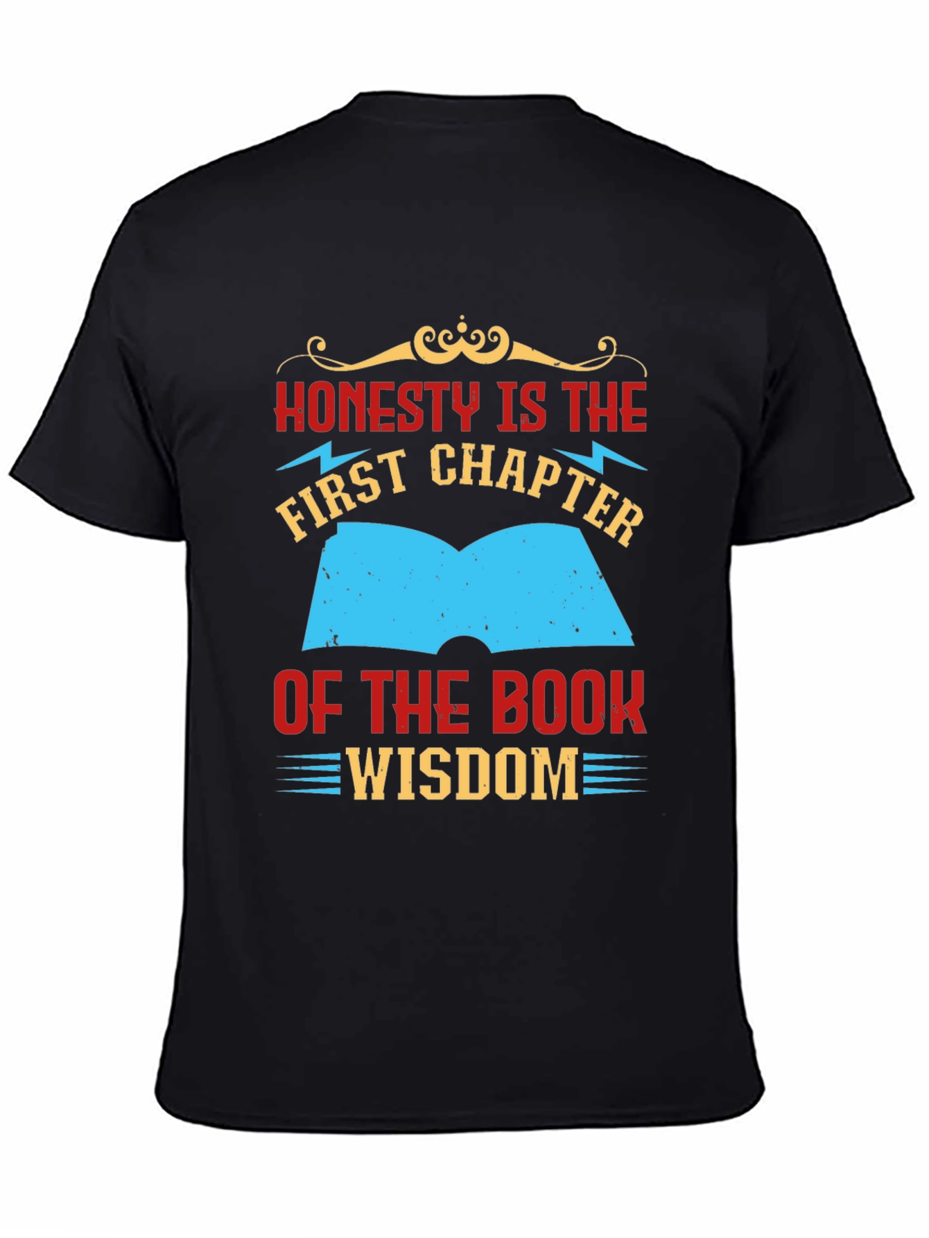 Honesty Wisdom Graphic Tee - Black Cotton T-Shirt