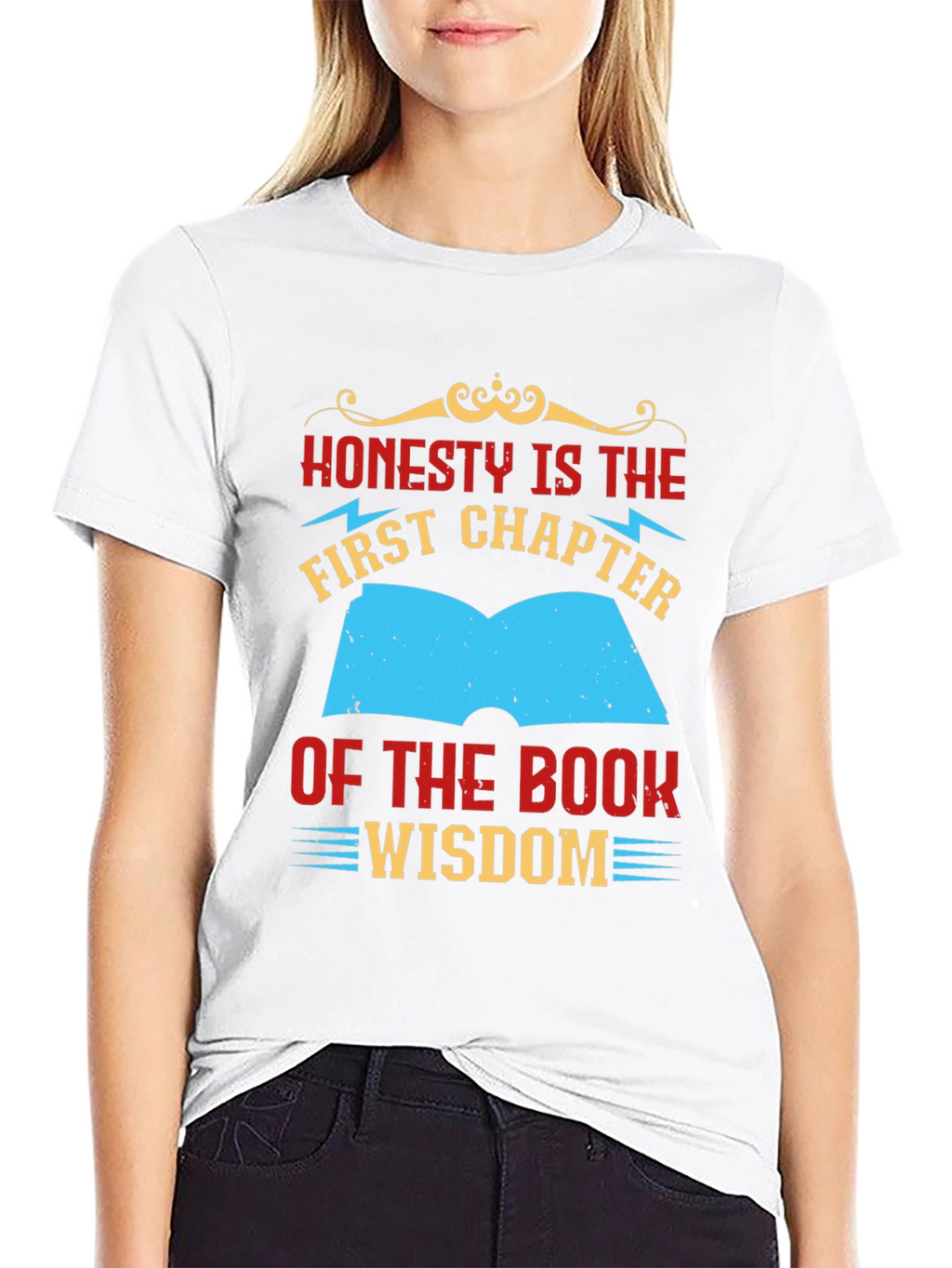 Honesty Wisdom Graphic Tee - Black Cotton T-Shirt