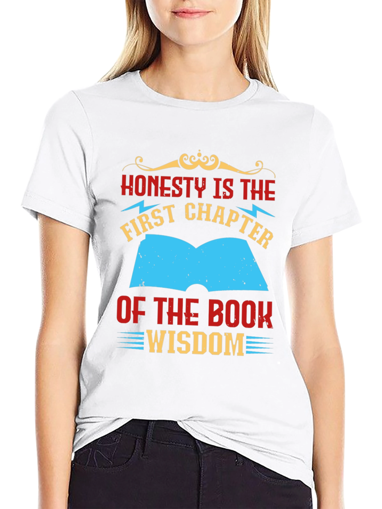 Honesty Wisdom Graphic Tee - Black Cotton T-Shirt