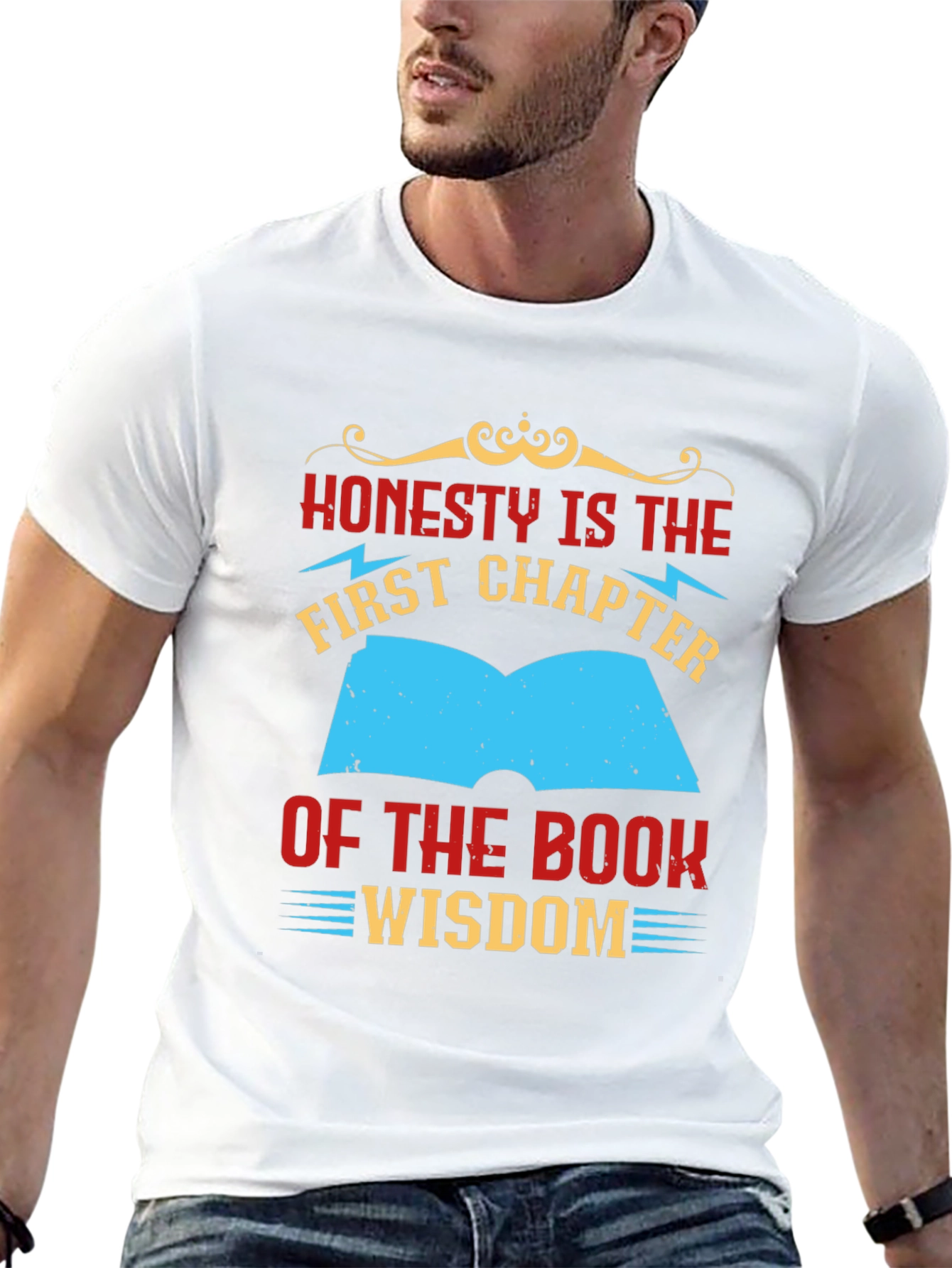 Honesty Wisdom Graphic Tee - Black Cotton T-Shirt