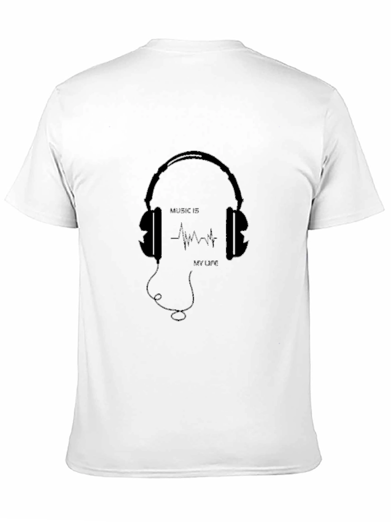 Music Is My Life Graphic Tee - Black Cotton T-Shirt