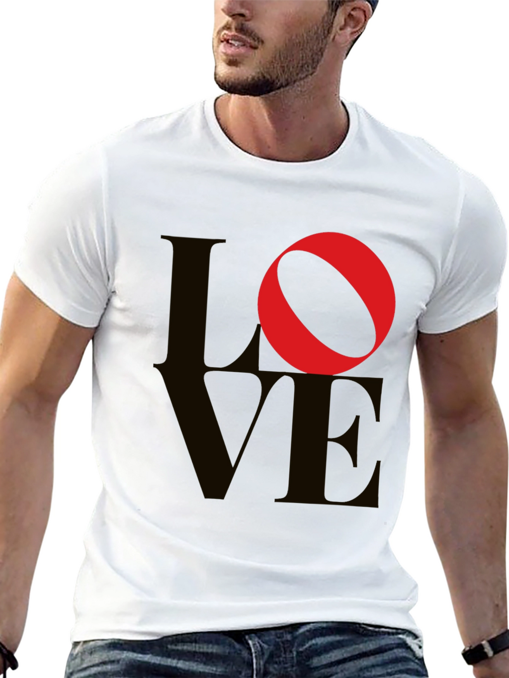 Love Graphic Tee - Black Cotton Blend