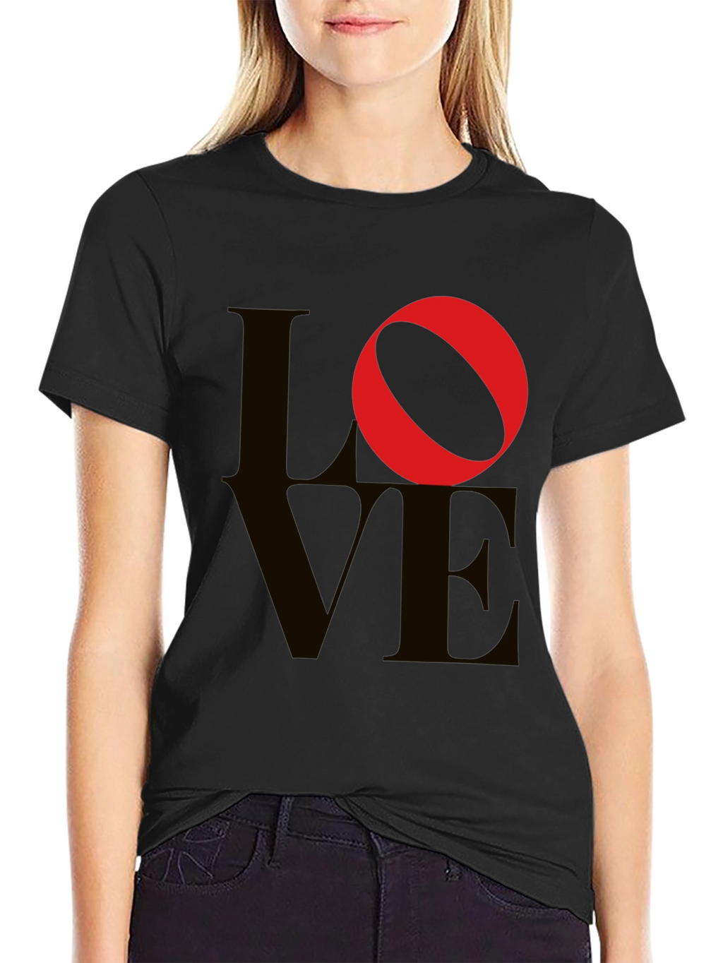 Love Graphic Tee - Black Cotton Blend