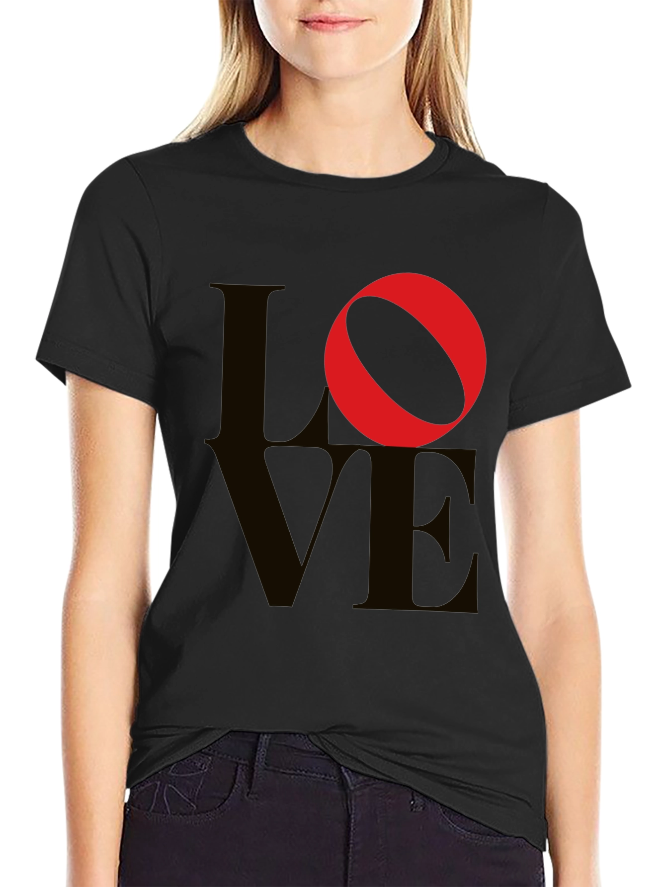 Love Graphic Tee - Black Cotton Blend