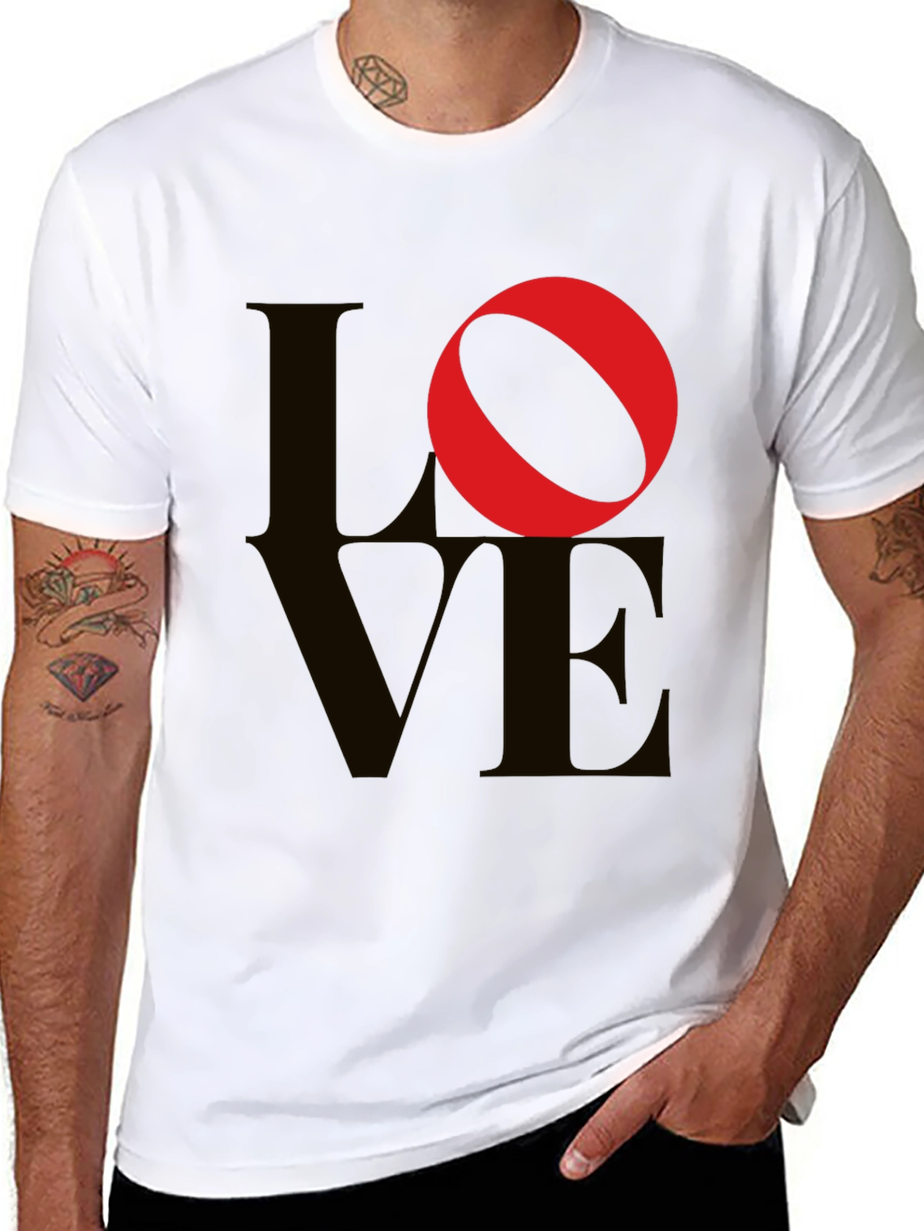Love Graphic Tee - Black Cotton Blend