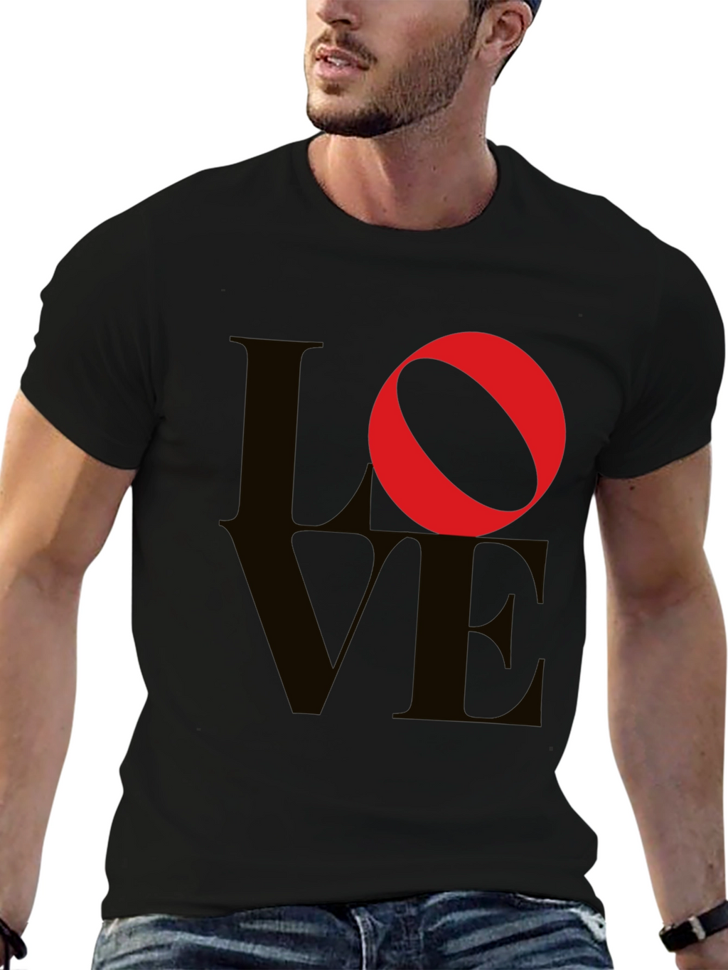 Love Graphic Tee - Black Cotton Blend