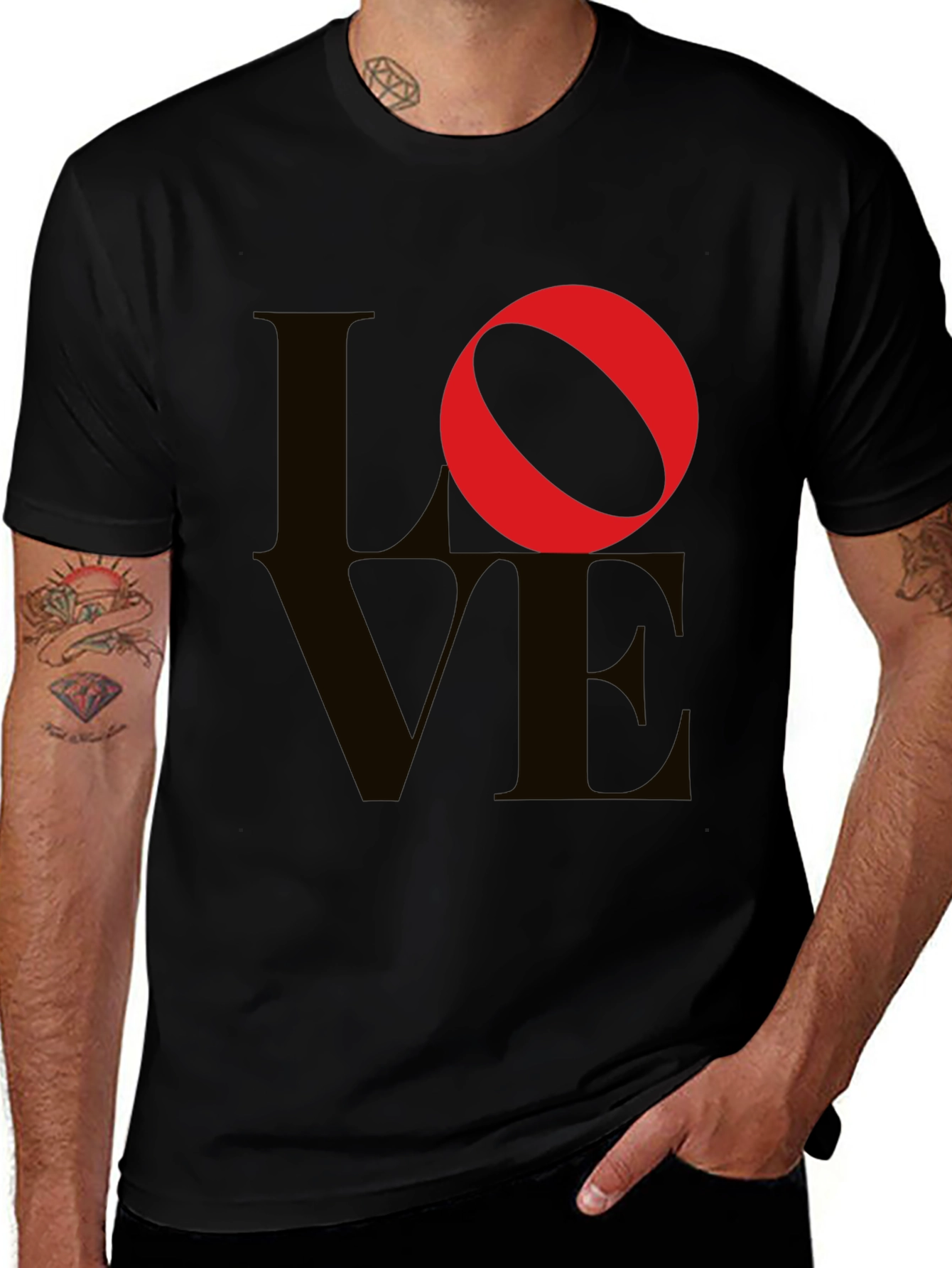 Love Graphic Tee - Black Cotton Blend