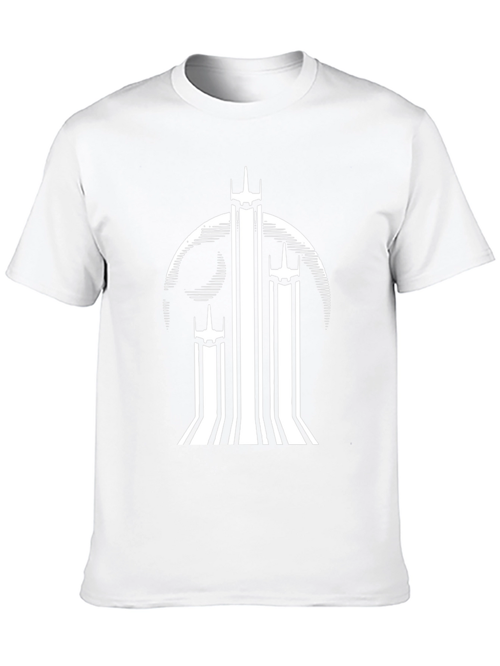 Graphic Tee: White Towers on Black
